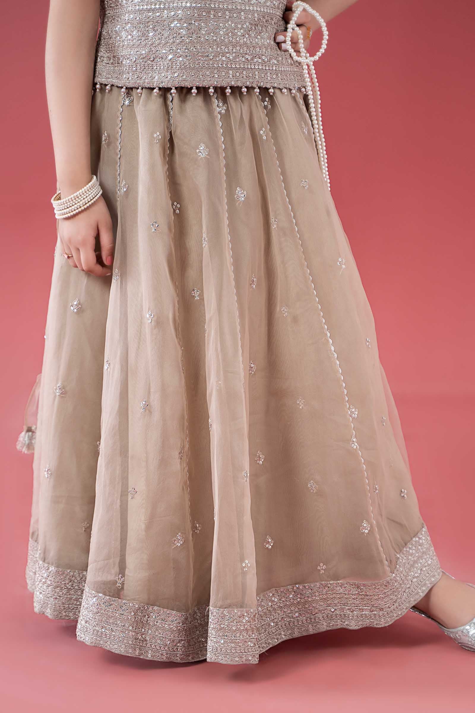 3 Piece Embroidered Raw Silk Suit - Image 3