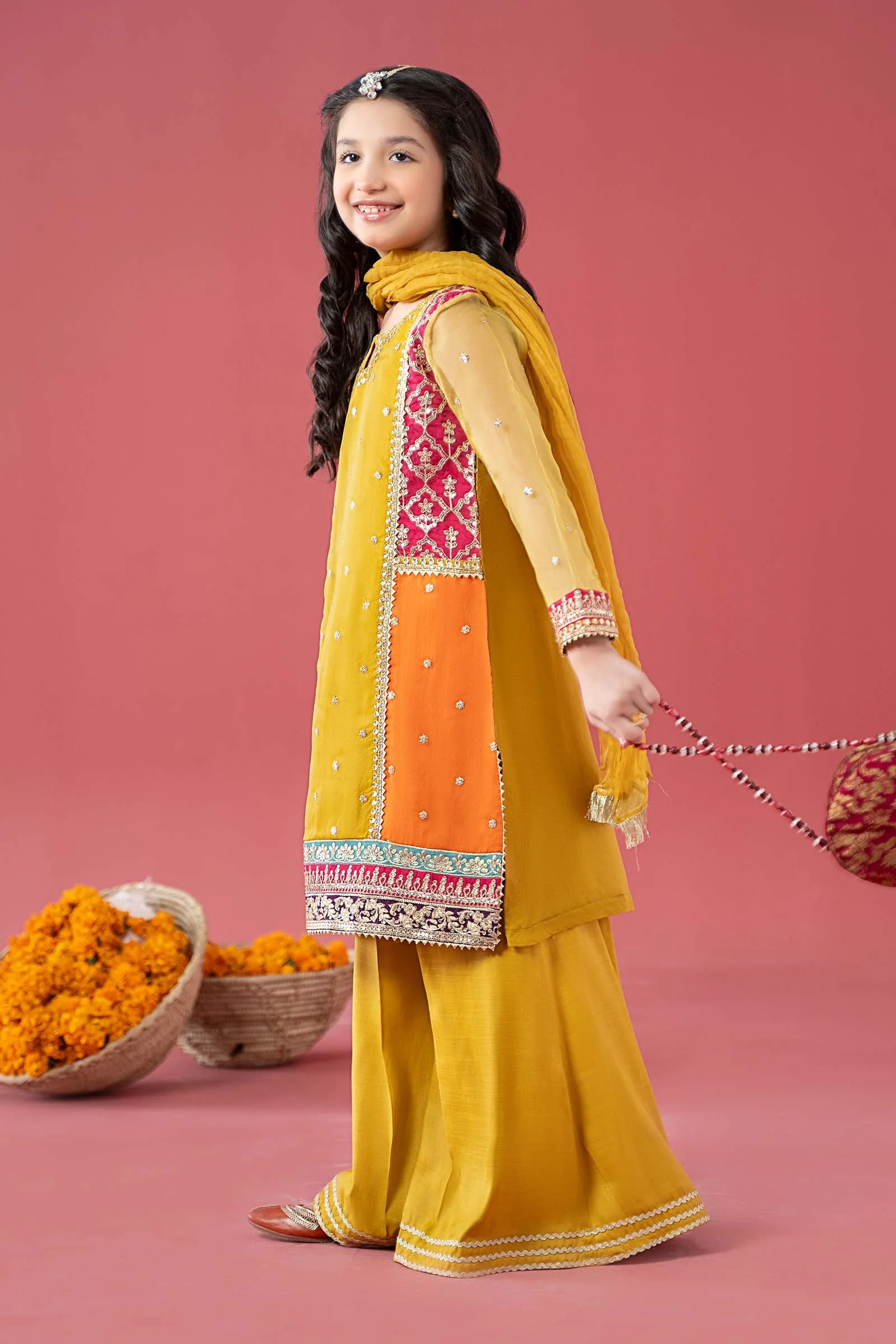 3 Piece Embroidered Poly Organza Suit - Image 3
