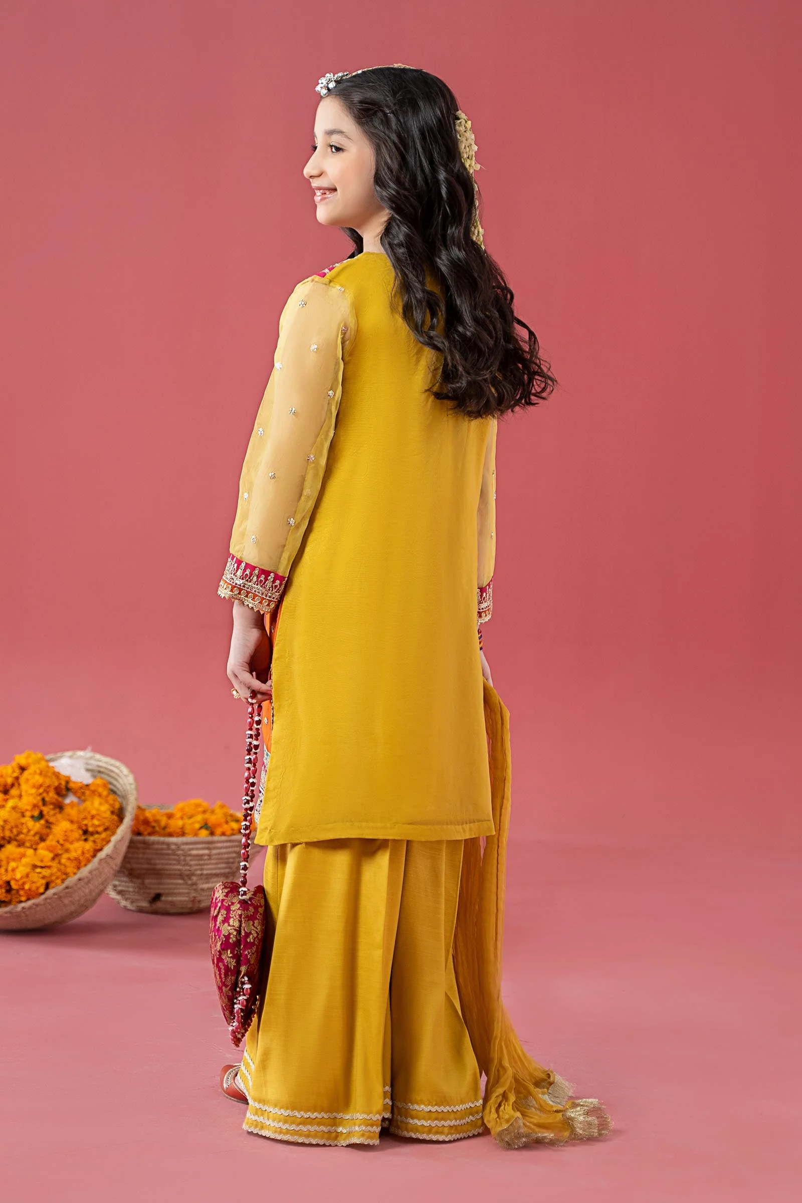 3 Piece Embroidered Poly Organza Suit - Image 5