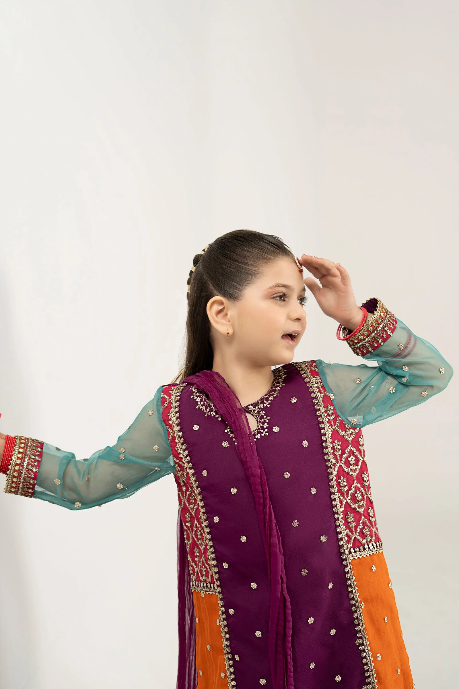 3 Piece Embroidered Poly Organza Suit - Image 2