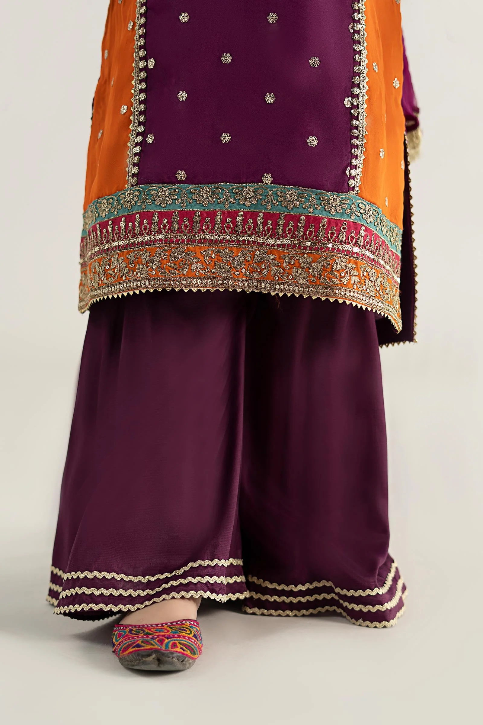 3 Piece Embroidered Poly Organza Suit - Image 5