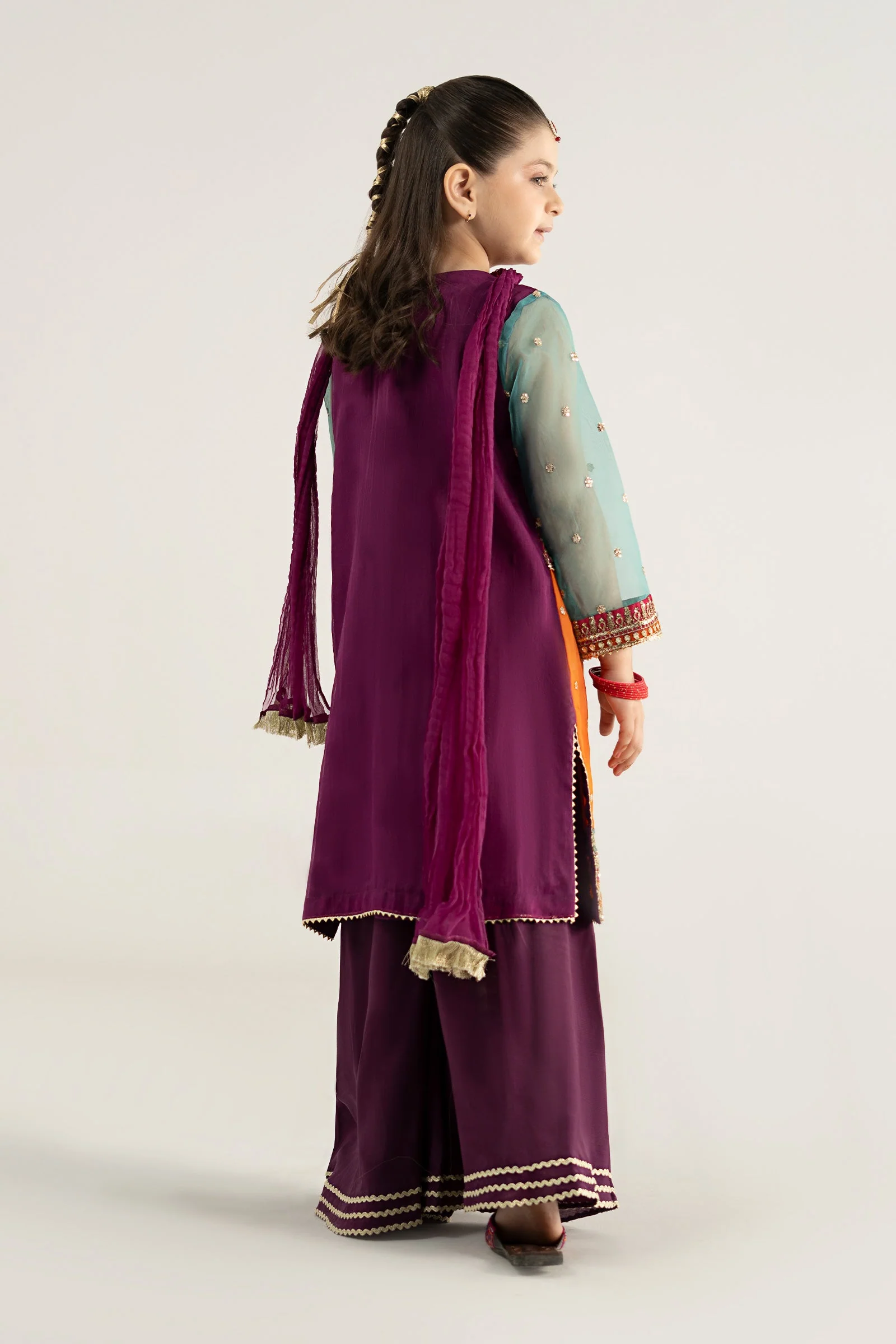 3 Piece Embroidered Poly Organza Suit - Image 7
