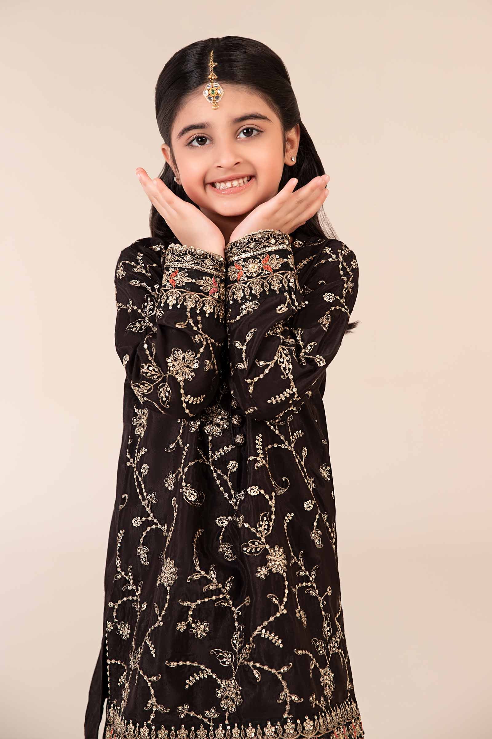 3 Piece Embroidered Raw Silk Suit - Image 2