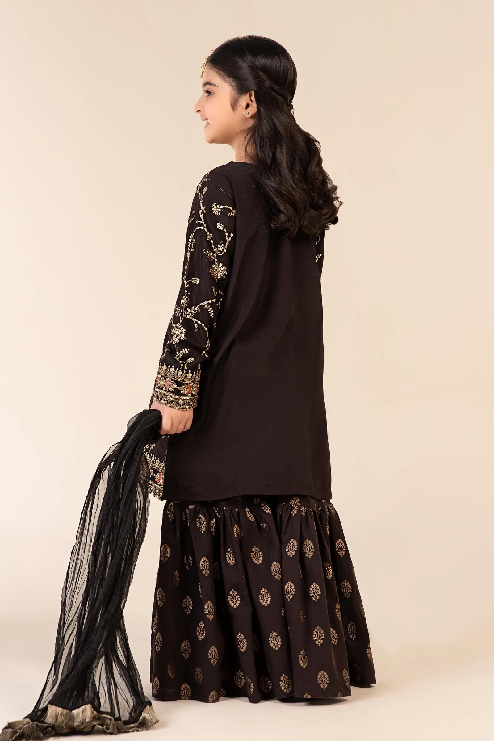 3 Piece Embroidered Raw Silk Suit - Image 5
