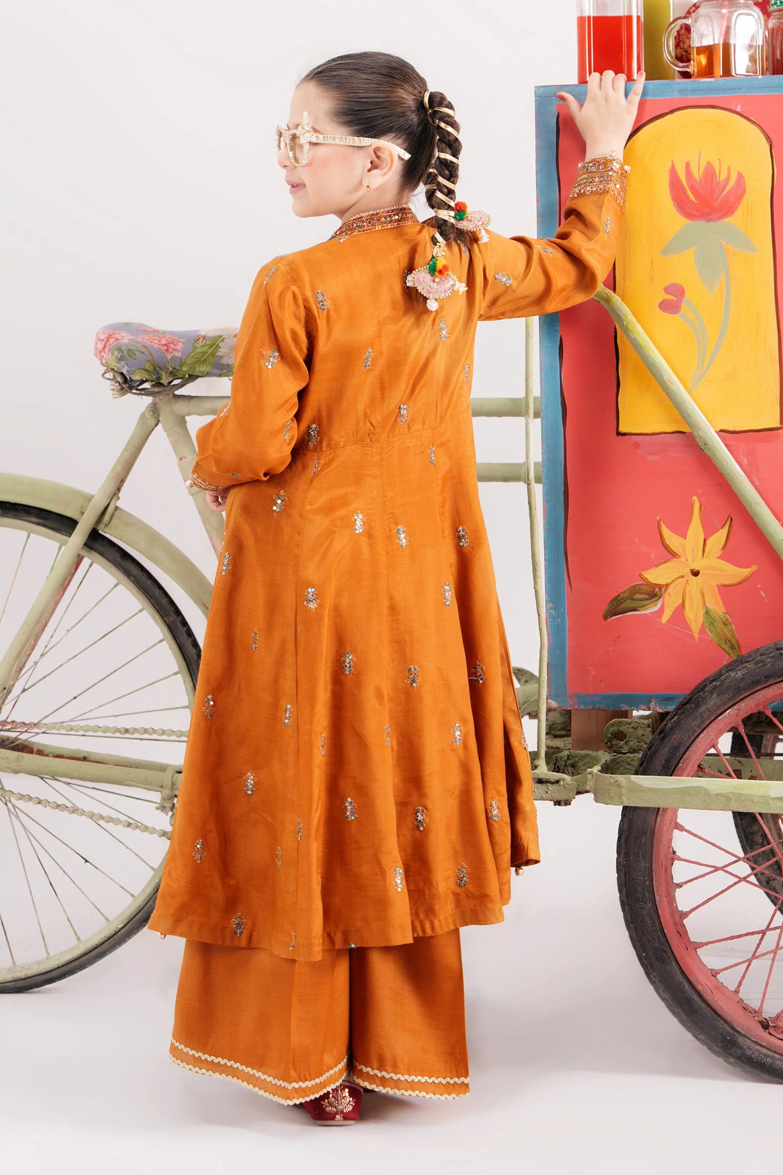 3 Piece Embroidered Raw Silk Suit - Image 5