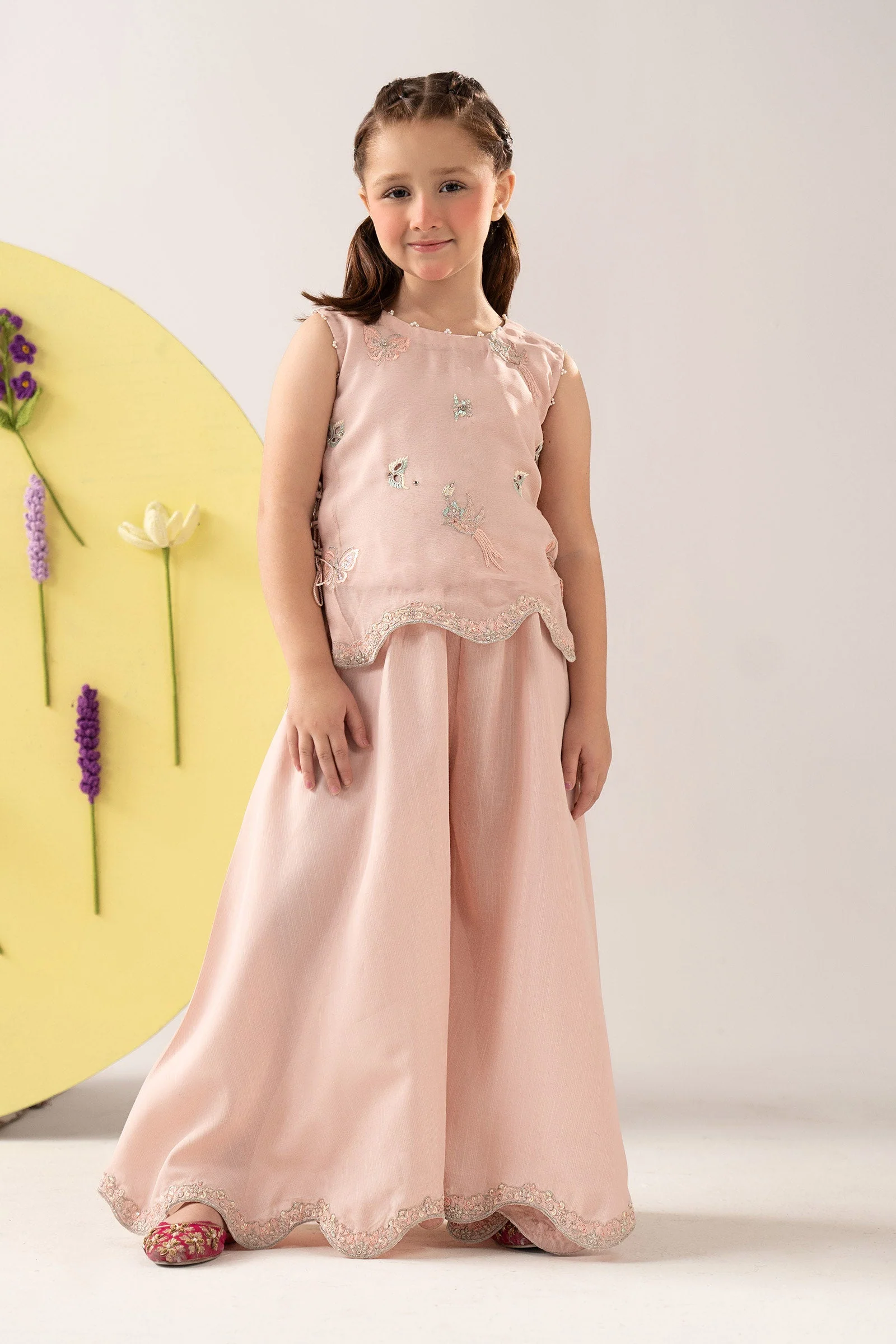 2 Piece Embroidered Chiffon Suit