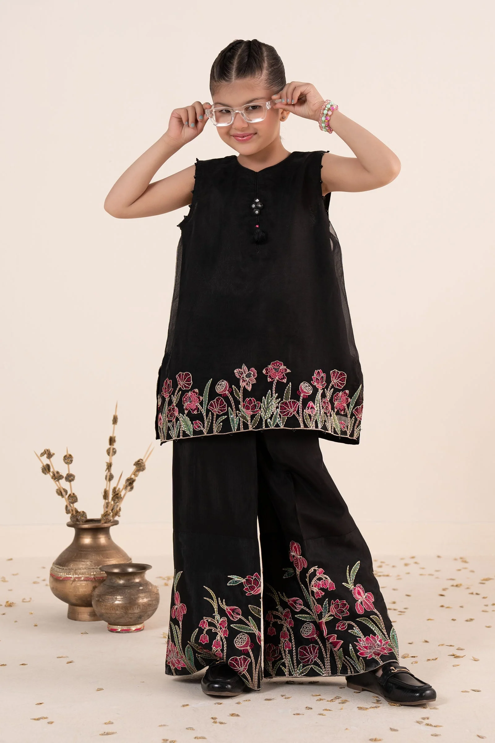 2 Piece Embroidered Organza Suit - Image 6