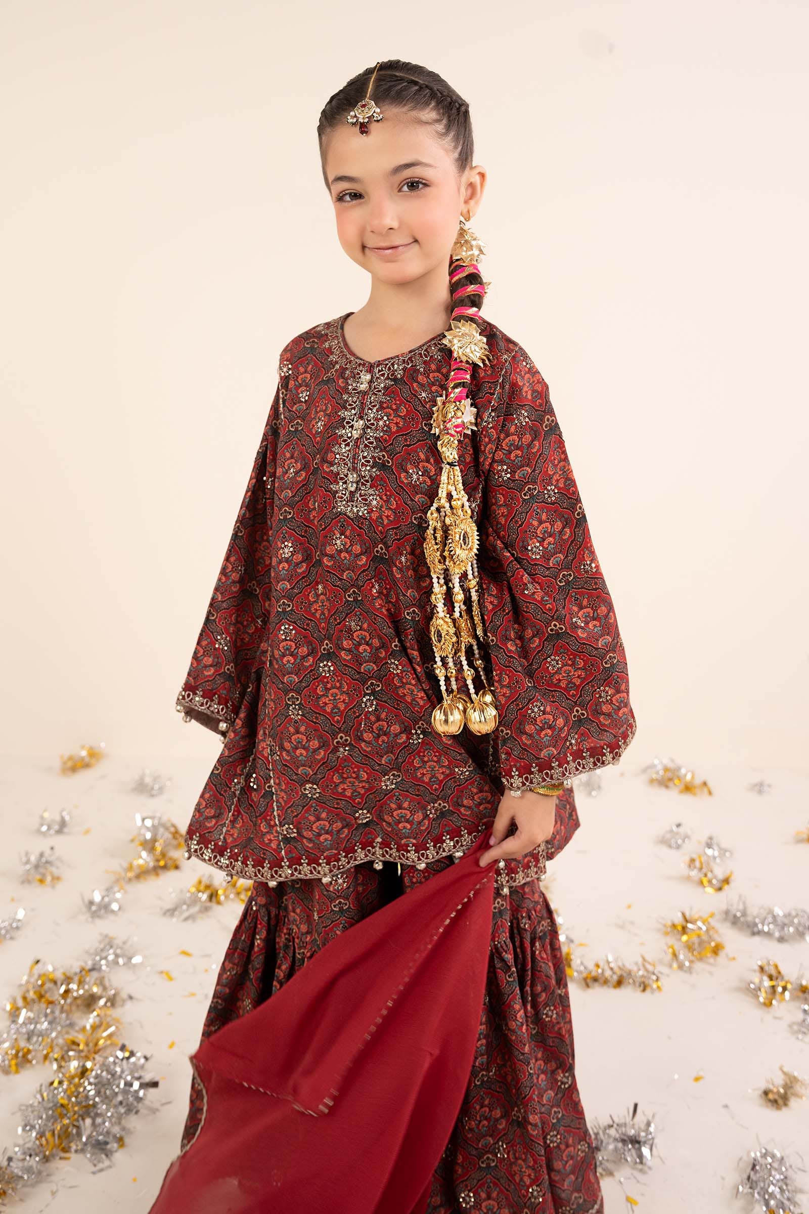 3 Piece Embroidered Raw Silk Suit - Image 2