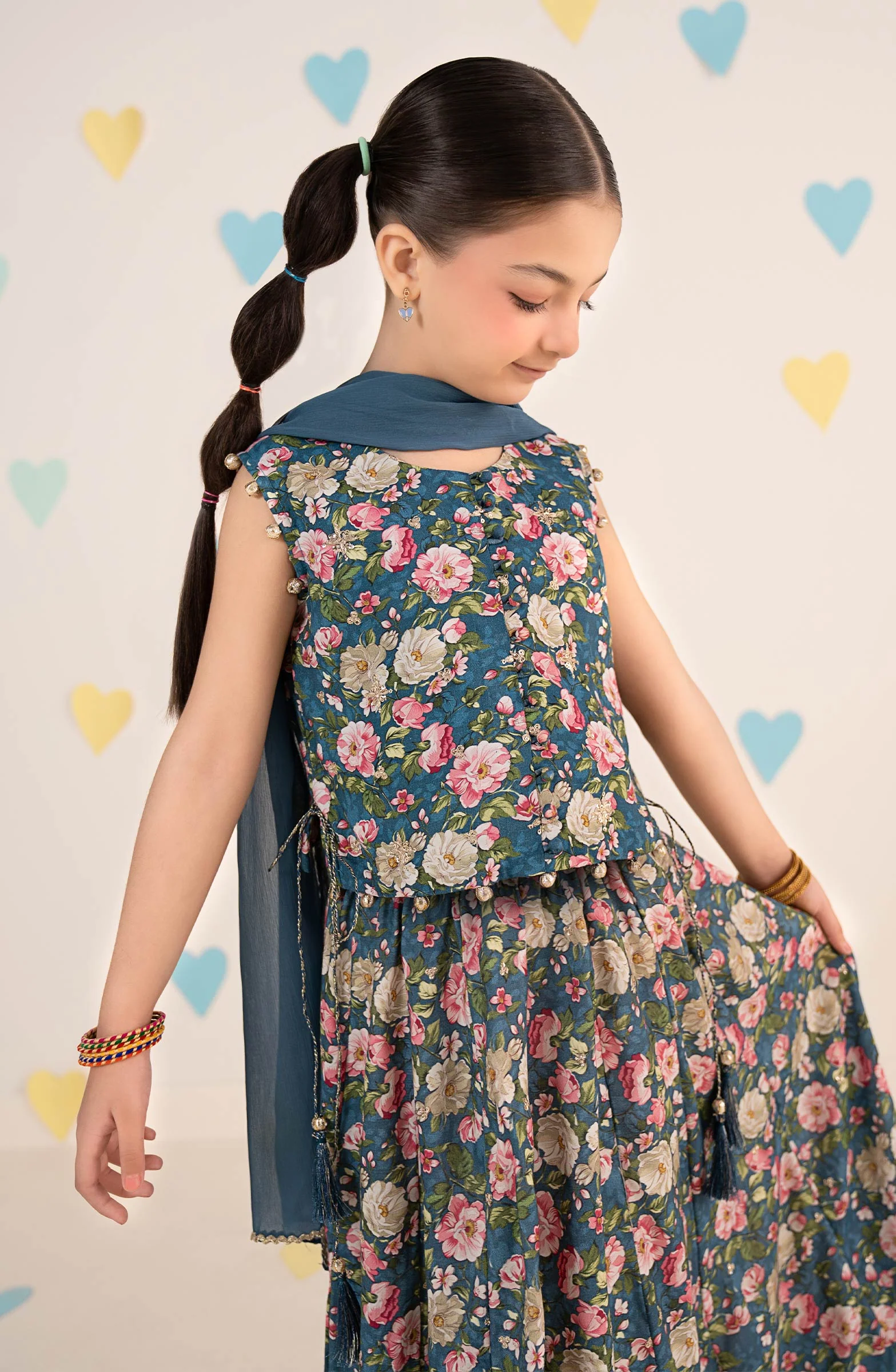 3 Piece Embroidered Raw Silk Suit - Image 2