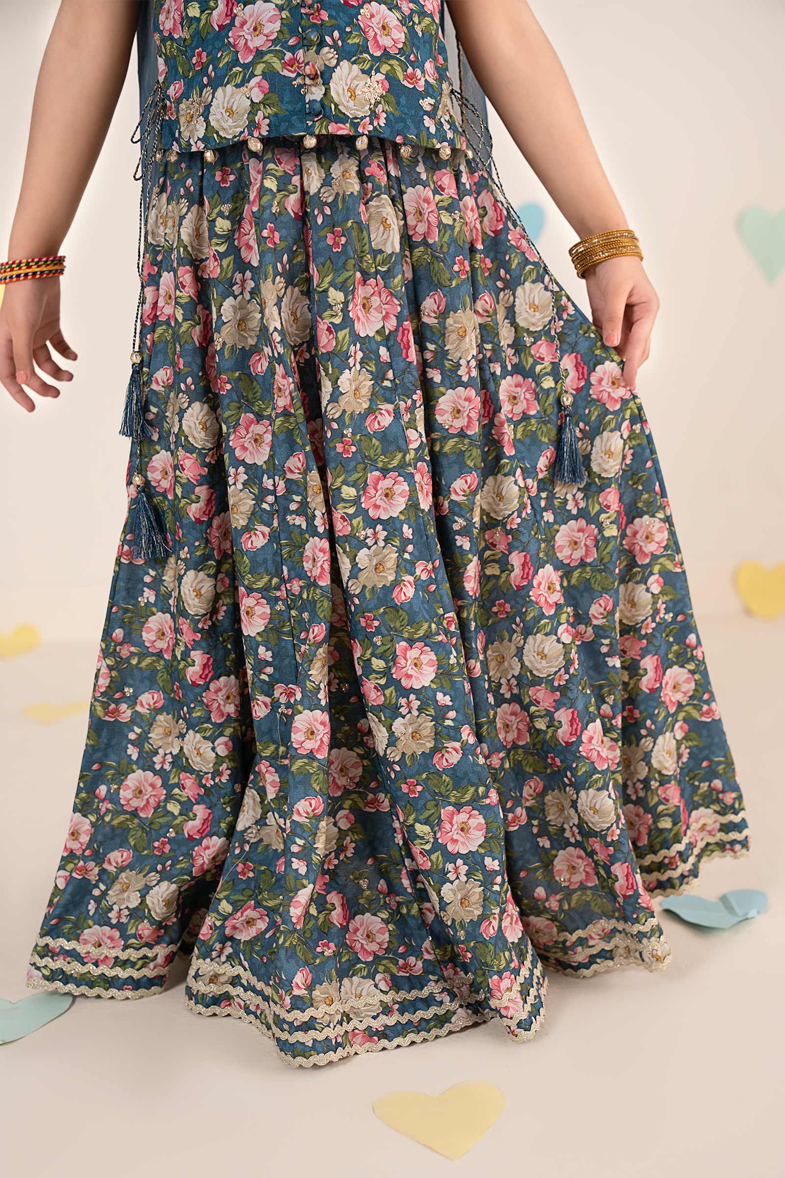 3 Piece Embroidered Raw Silk Suit - Image 6