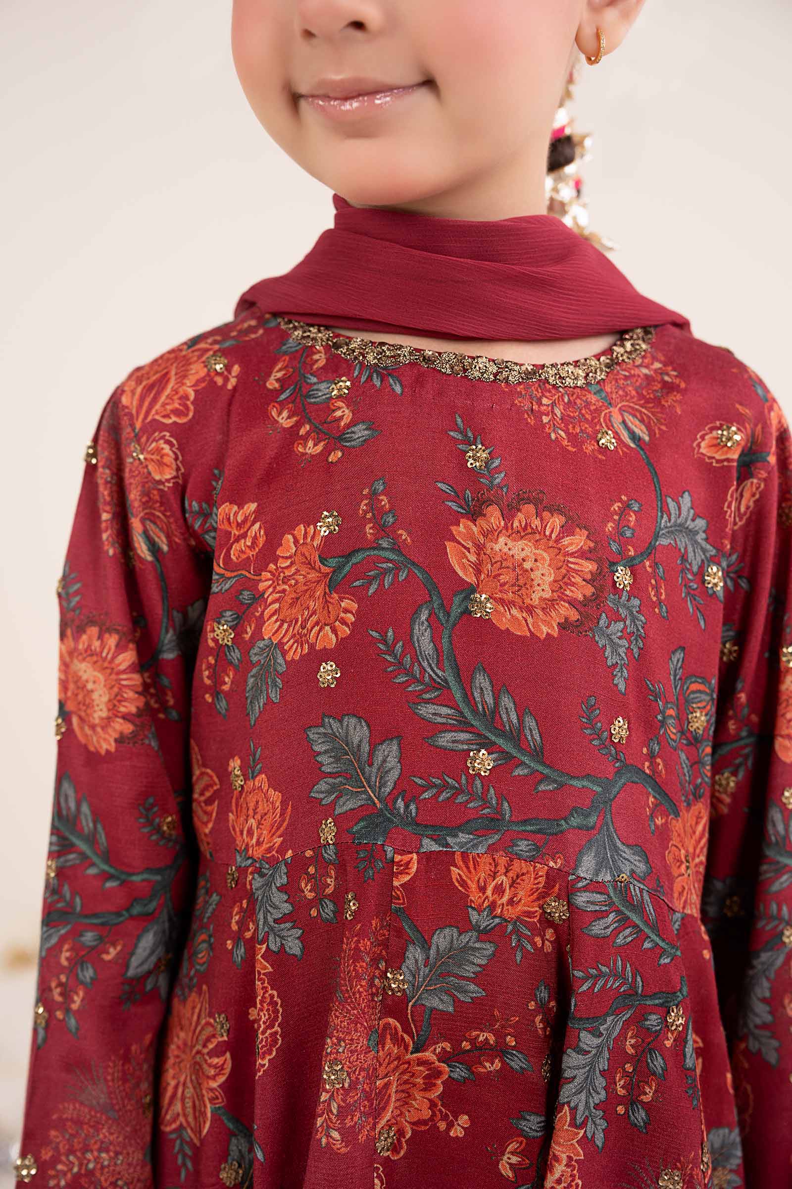 3 Piece Embroidered Raw Silk Suit - Image 5