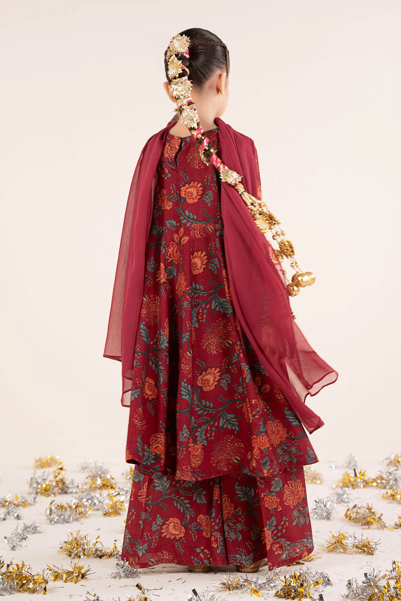 3 Piece Embroidered Raw Silk Suit - Image 8