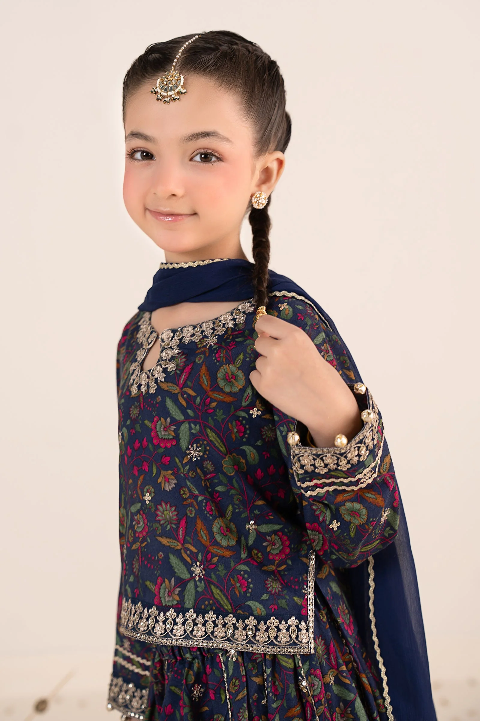 3 Piece Embroidered Raw Silk Suit - Image 4