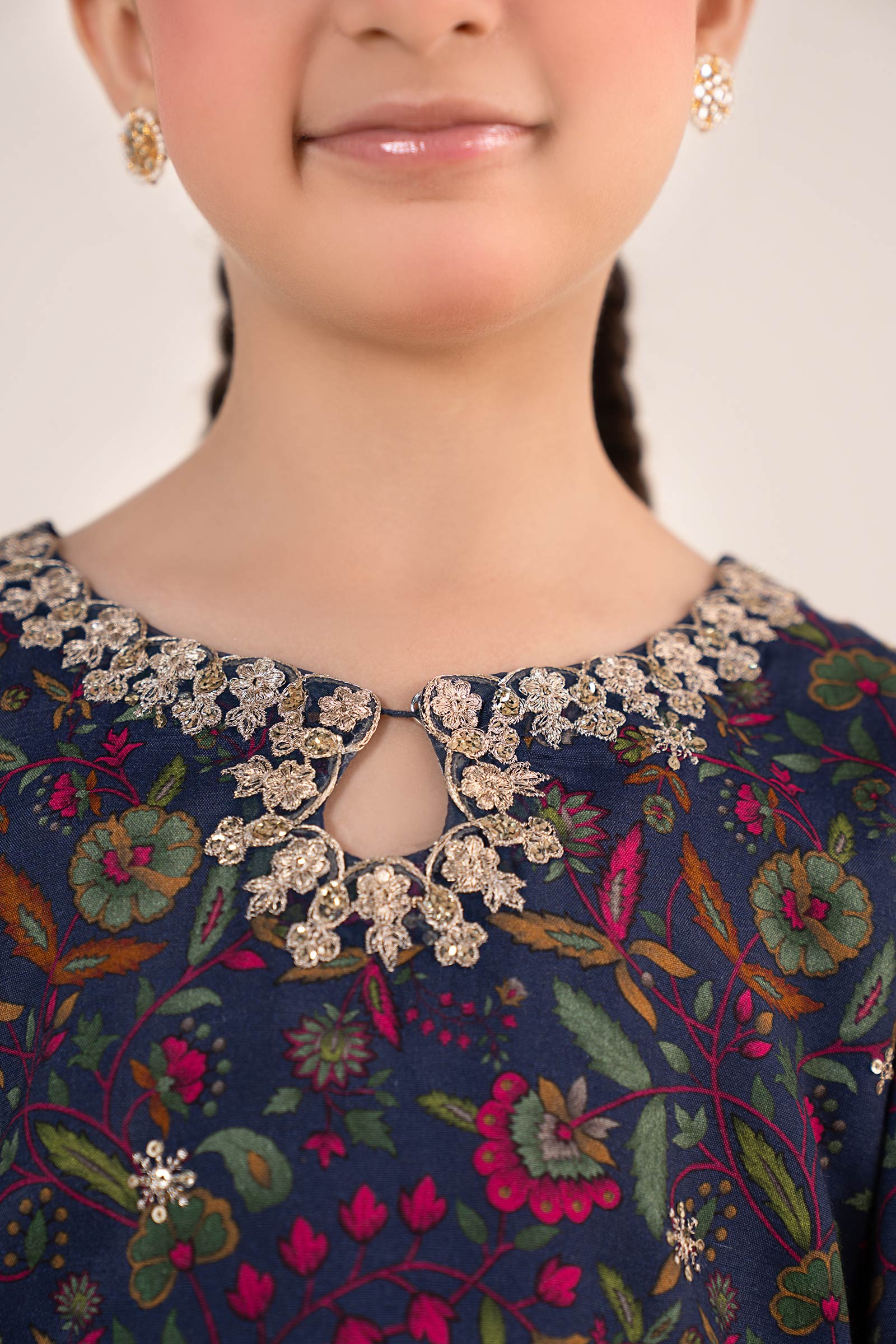 3 Piece Embroidered Raw Silk Suit - Image 5