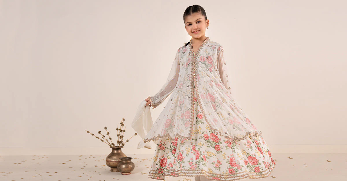 4 Piece Embroidered Net Suit - Image 9