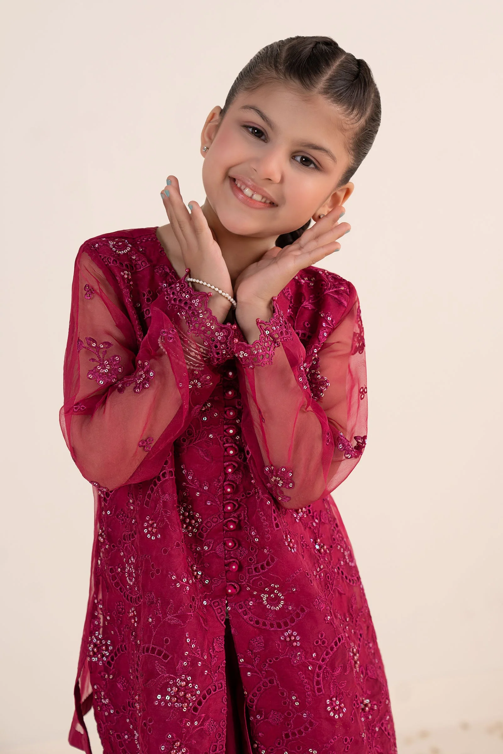 2 Piece Embroidered Organza Suit - Image 2