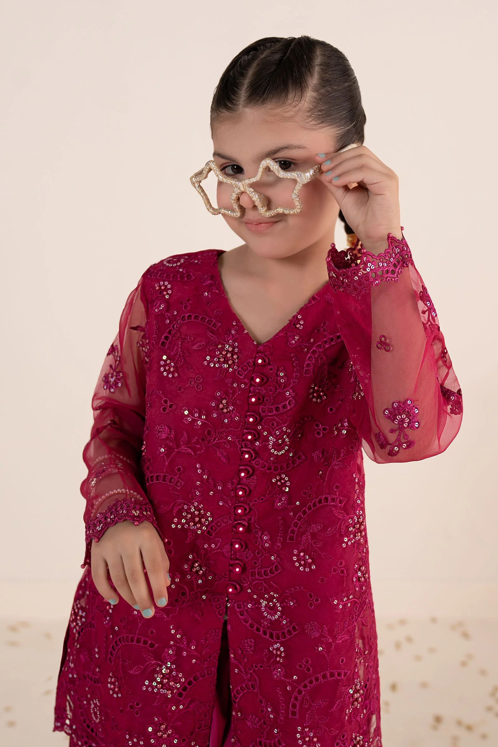 2 Piece Embroidered Organza Suit - Image 3