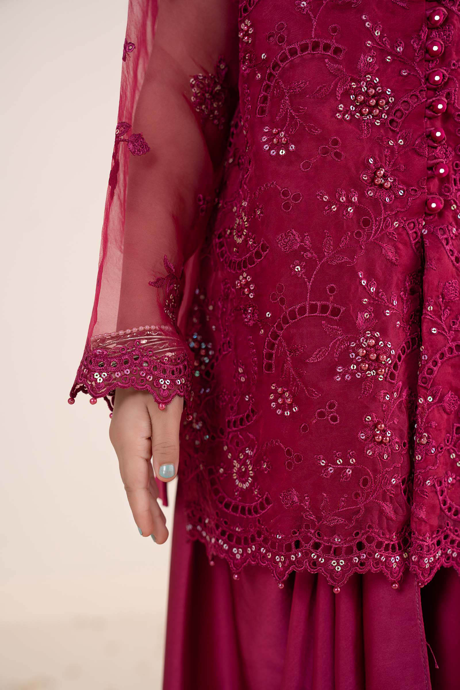 2 Piece Embroidered Organza Suit - Image 7
