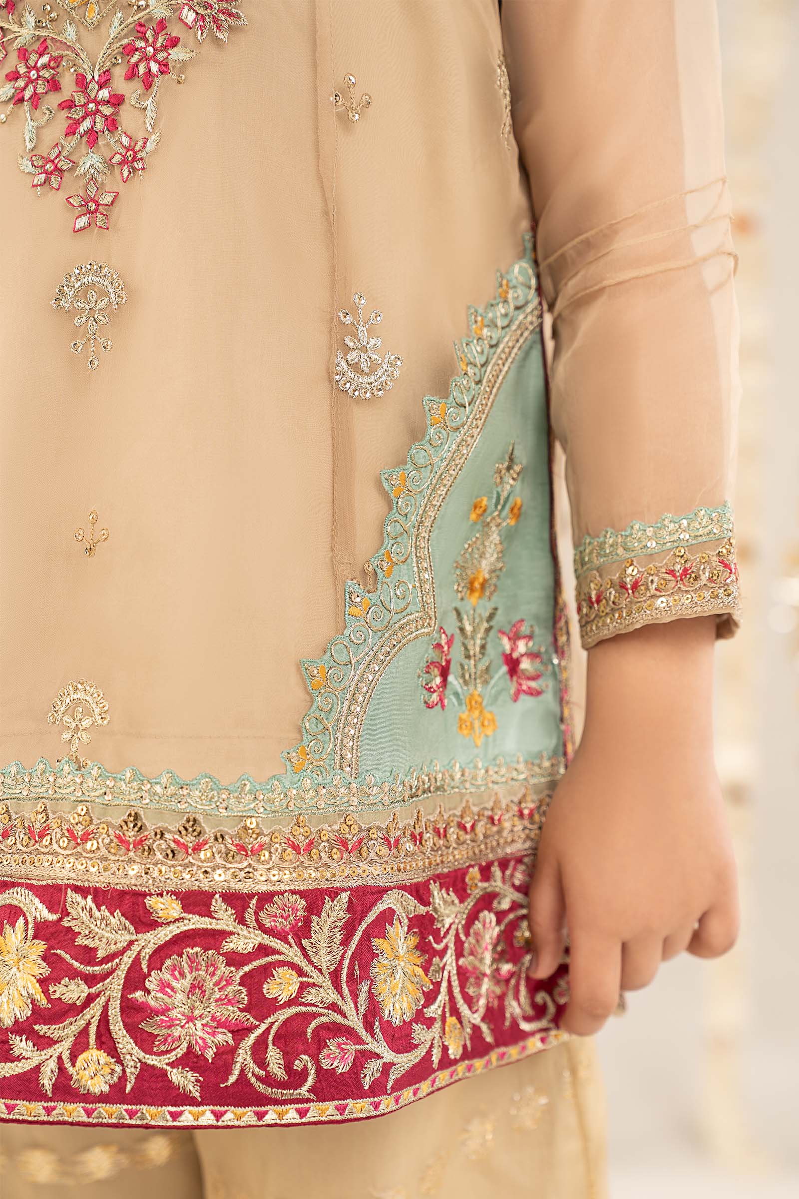 2 Piece Embroidered Organza Suit - Image 4