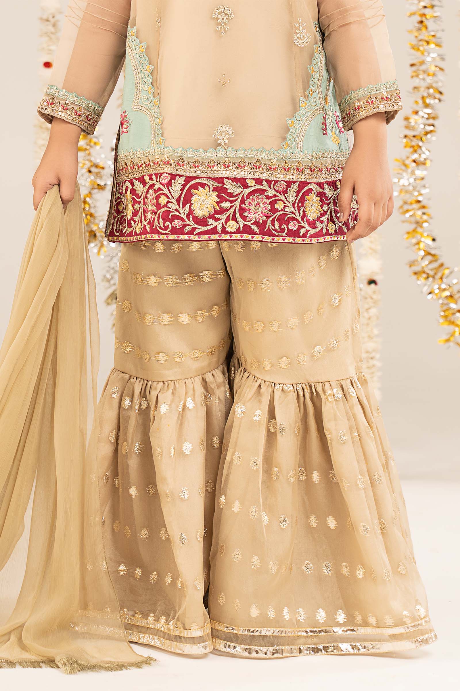 2 Piece Embroidered Organza Suit - Image 5