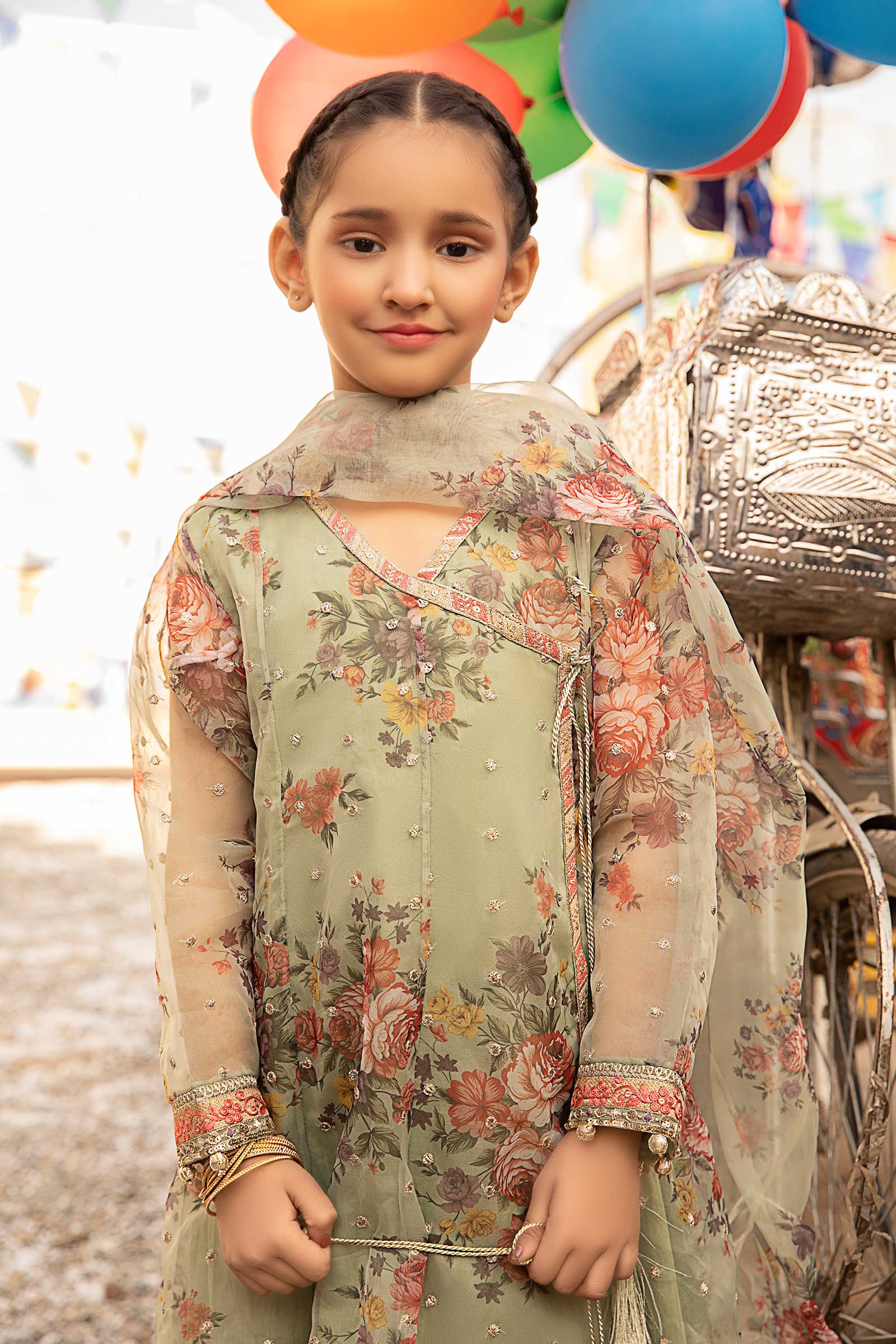 3 Piece Embroidered Organza Suit - Image 2