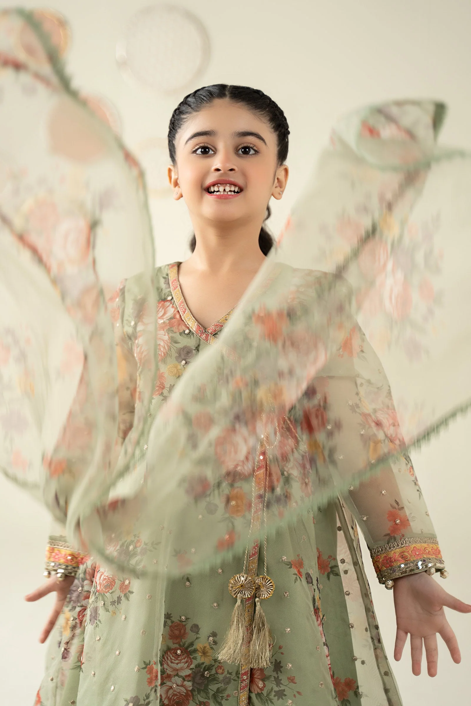 3 Piece Embroidered Organza Suit - Image 3