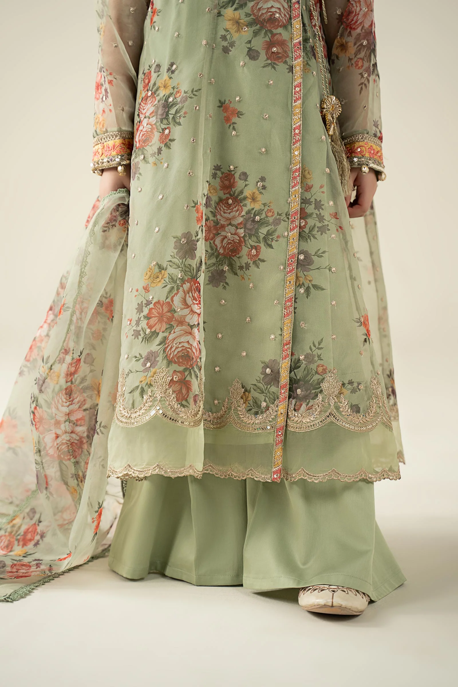 3 Piece Embroidered Organza Suit - Image 5