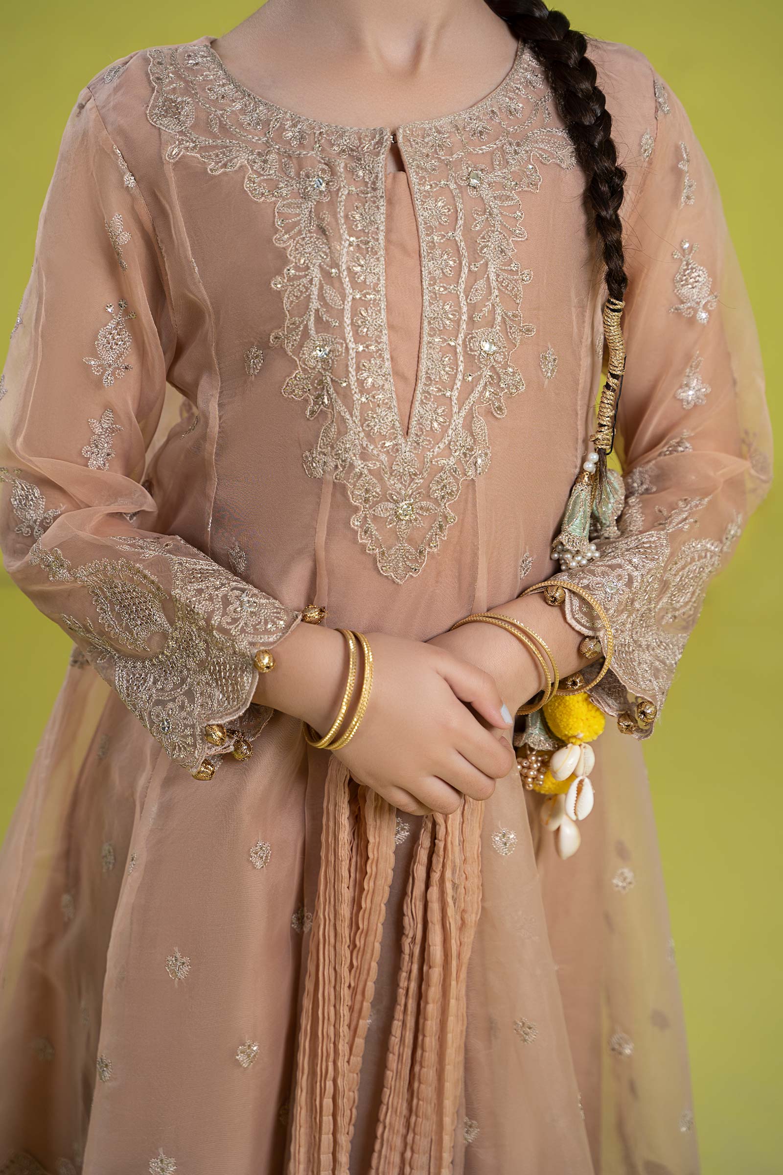 3 Piece Embroidered Organza Suit - Image 4