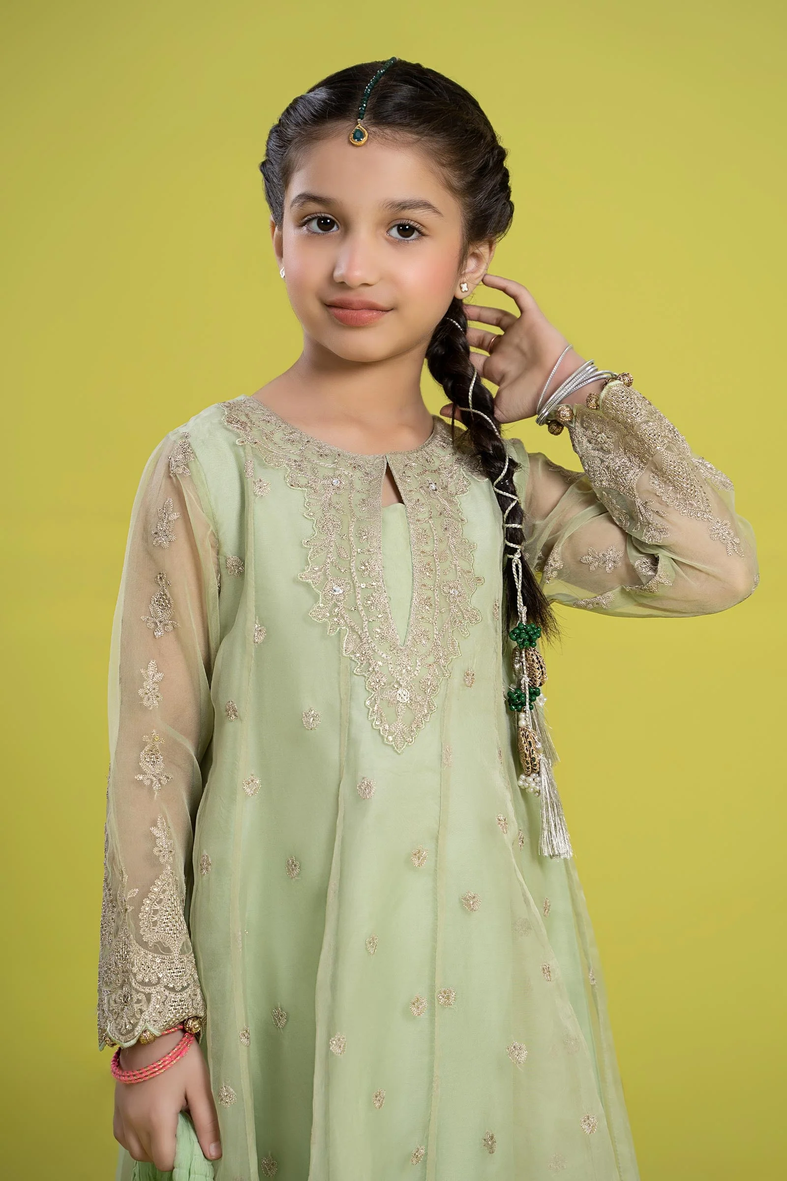 3 Piece Embroidered Organza Suit - Image 2