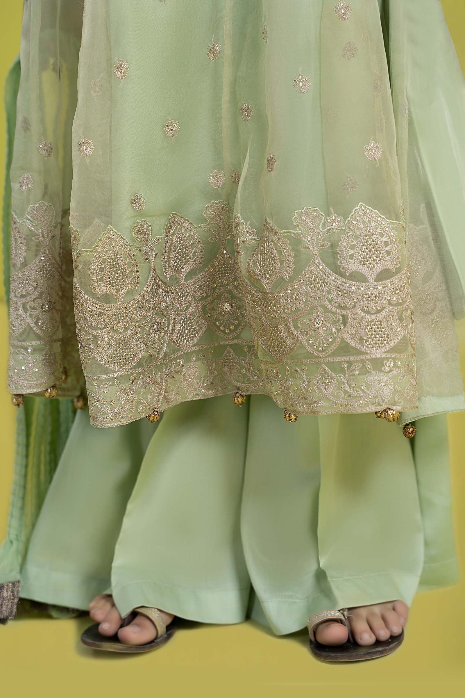 3 Piece Embroidered Organza Suit - Image 4