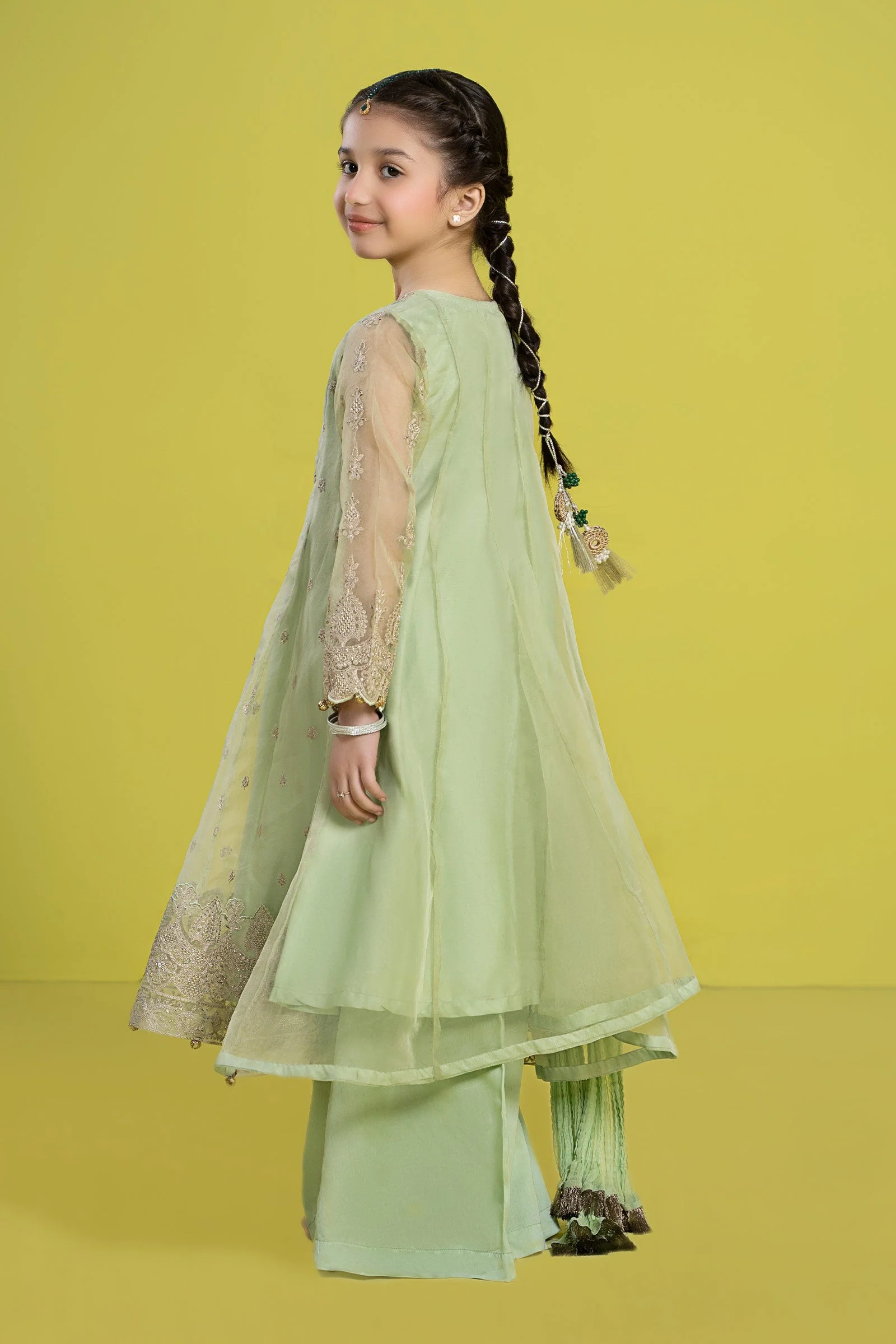 3 Piece Embroidered Organza Suit - Image 6