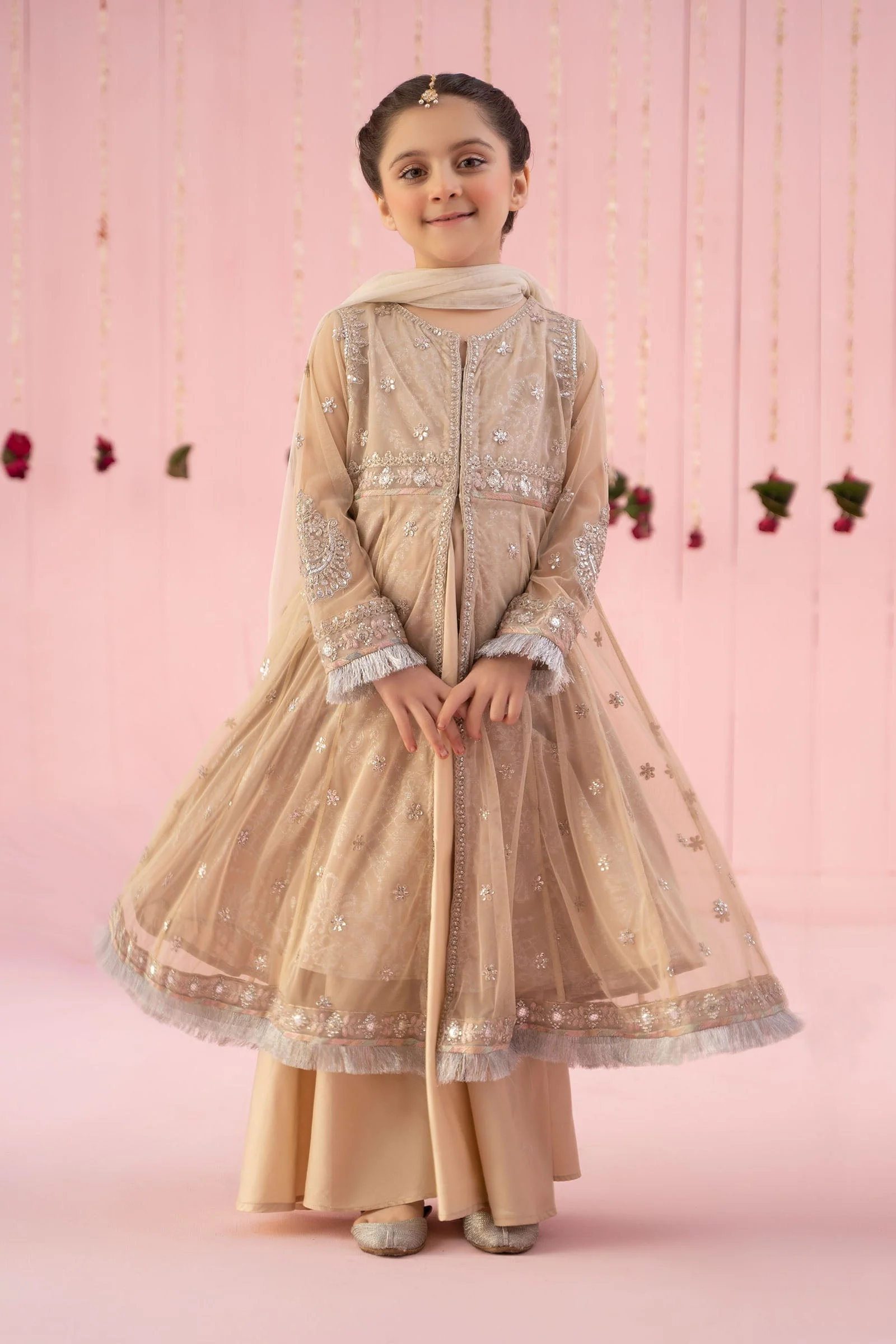 3 Piece Embroidered Net Suit