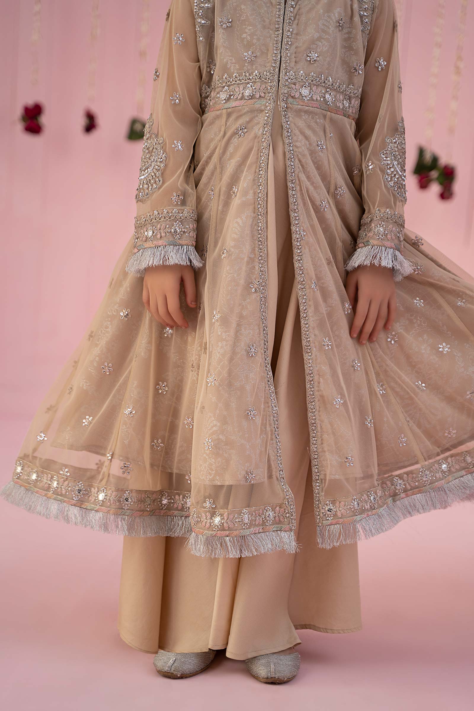 3 Piece Embroidered Net Suit - Image 4