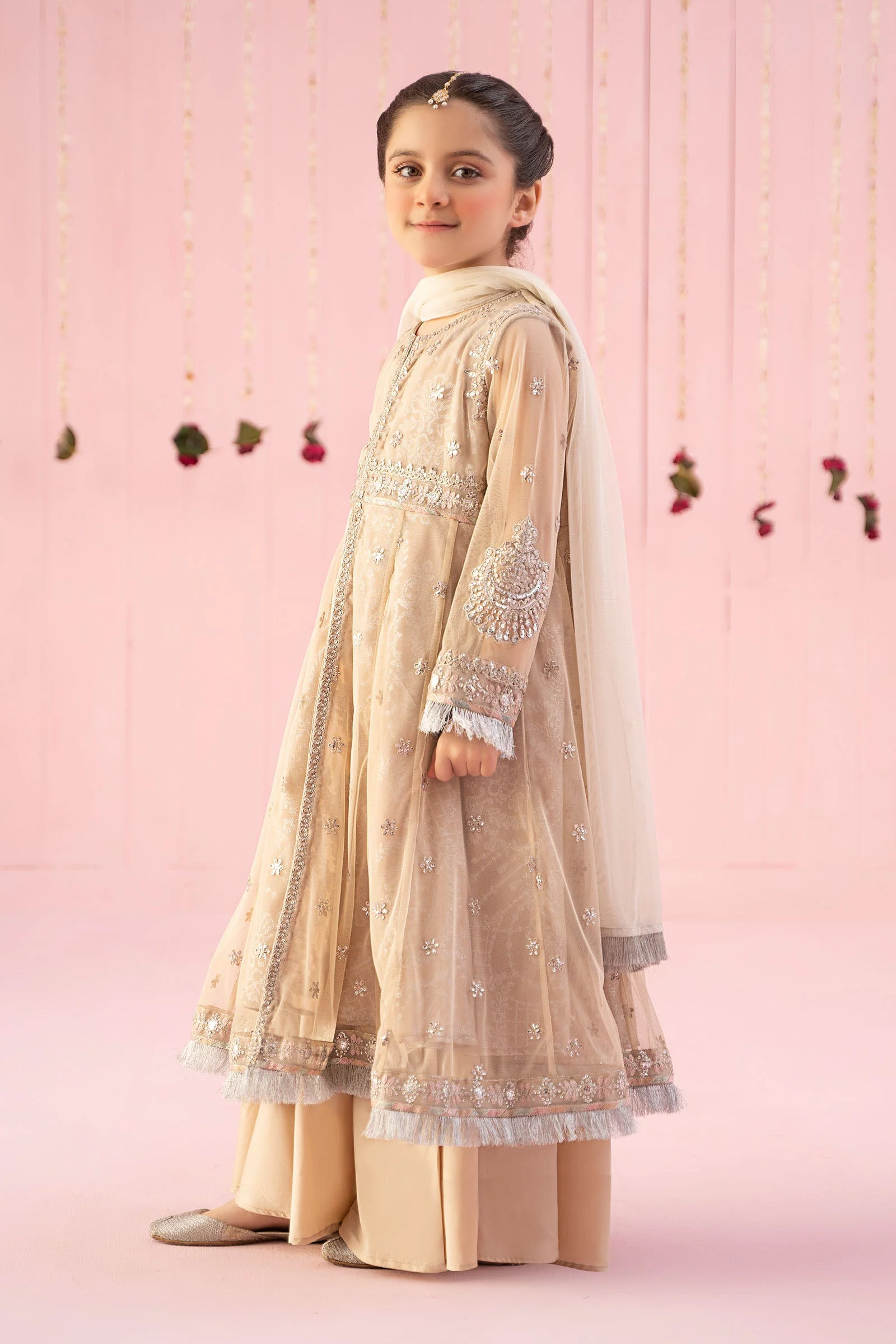 3 Piece Embroidered Net Suit - Image 5