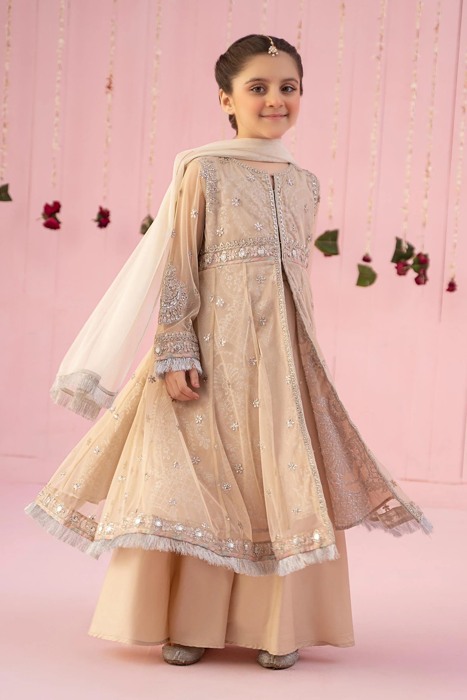 3 Piece Embroidered Net Suit - Image 6