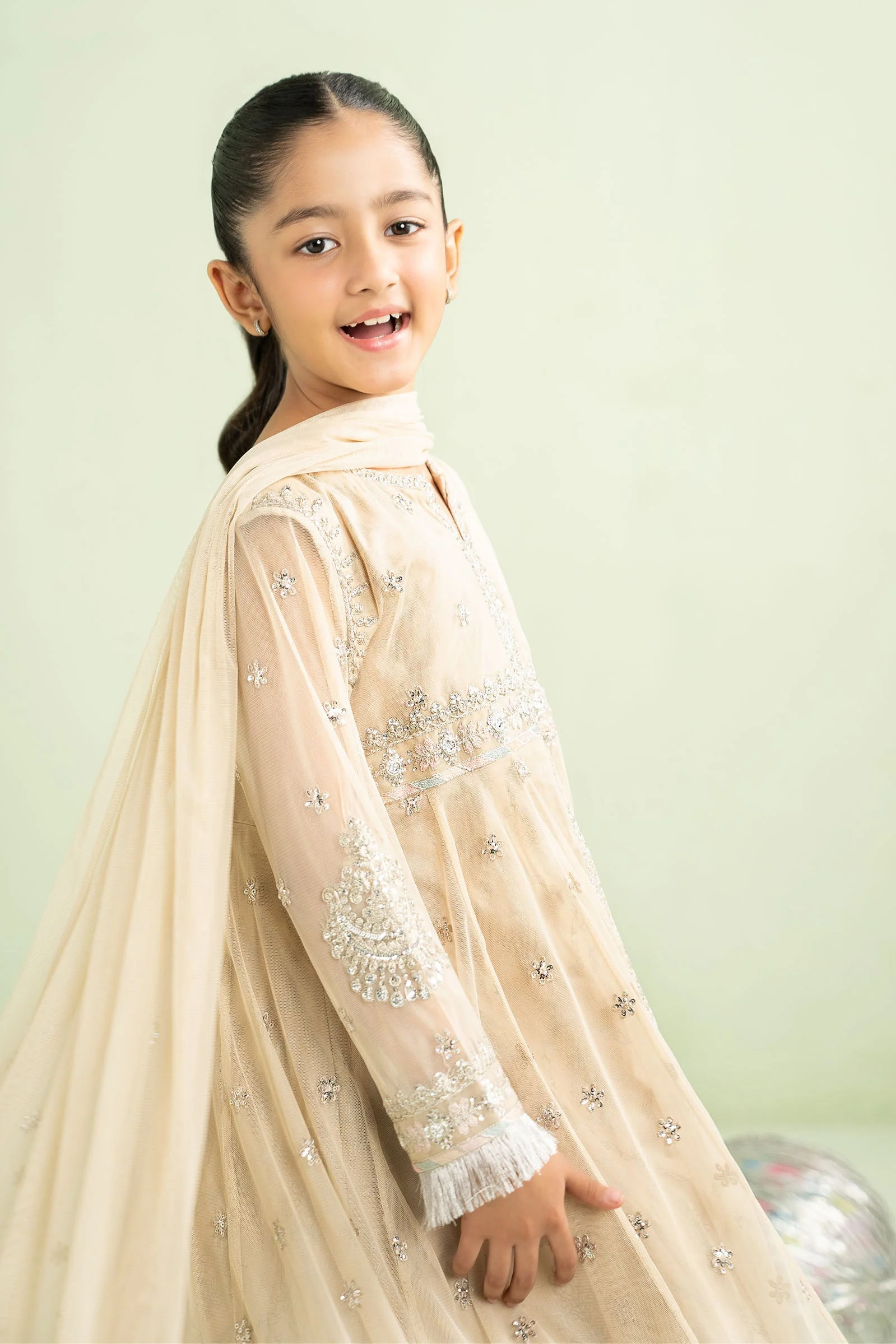 2 Piece Embroidered Net Suit - Image 3