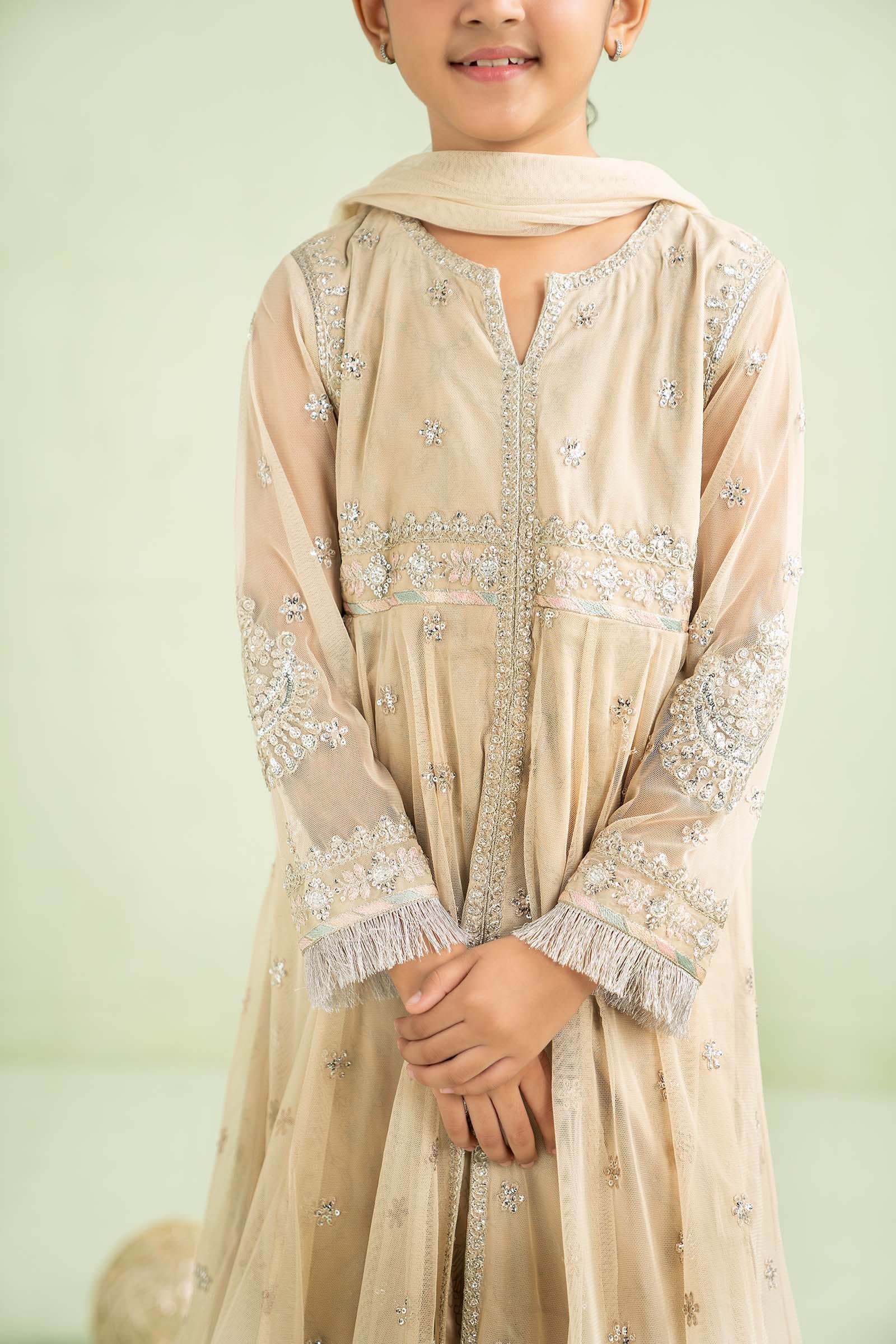 2 Piece Embroidered Net Suit - Image 5