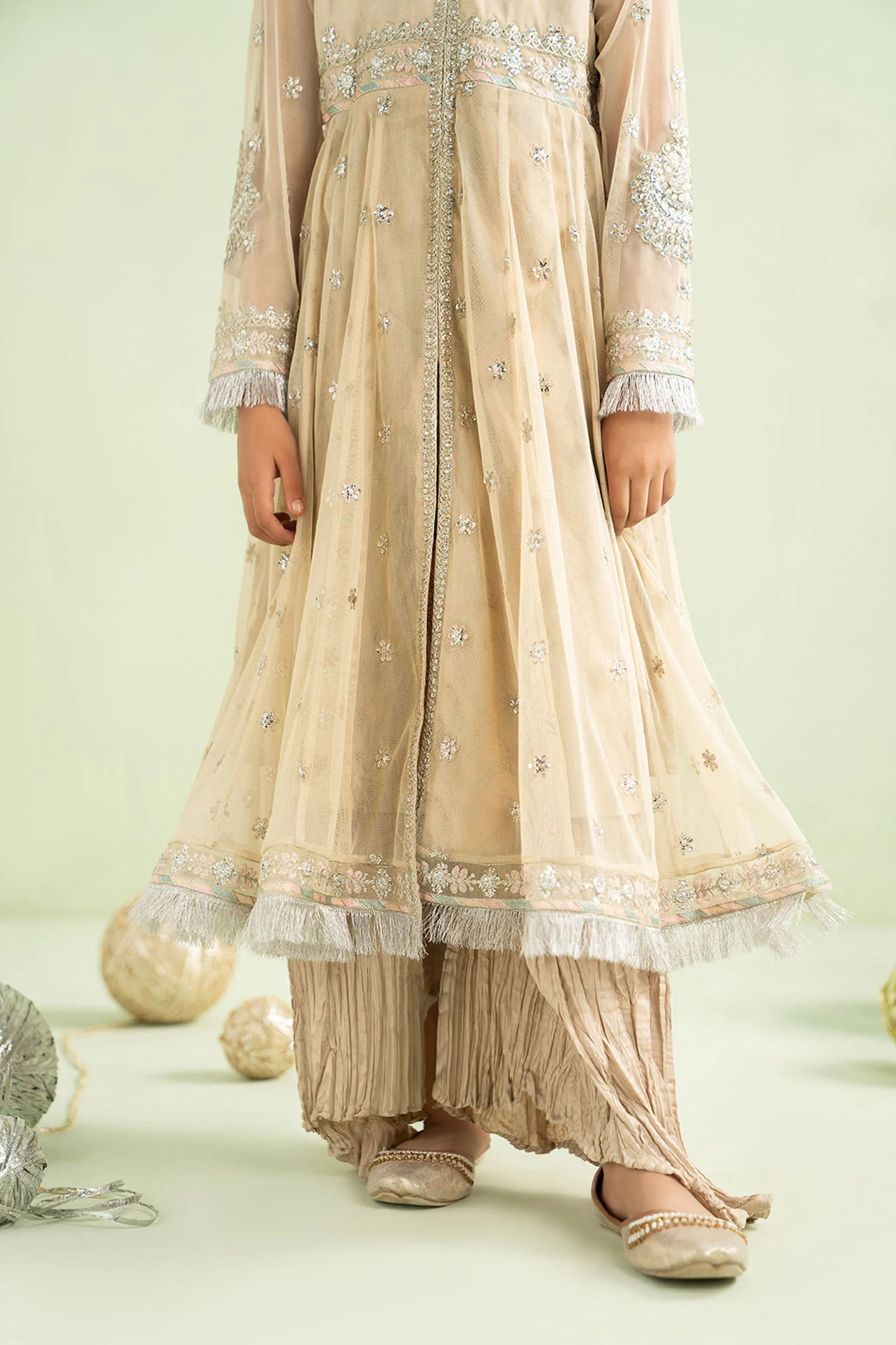 2 Piece Embroidered Net Suit - Image 6