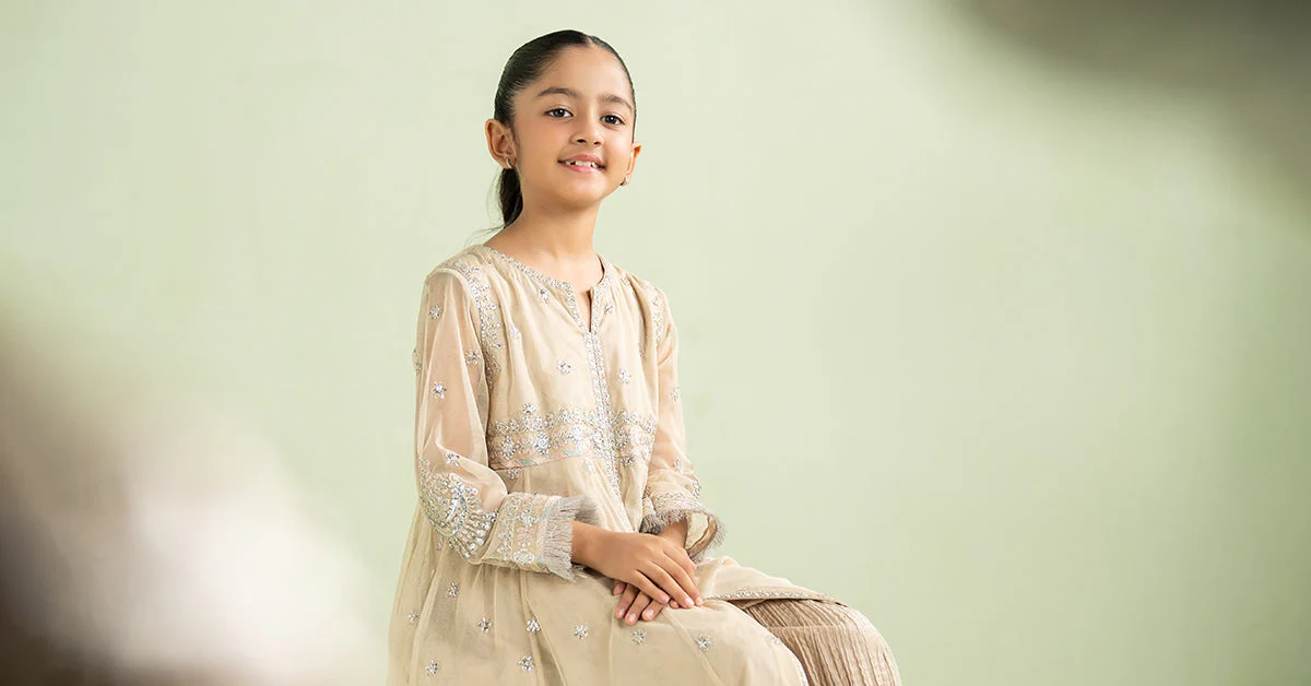 2 Piece Embroidered Net Suit - Image 9