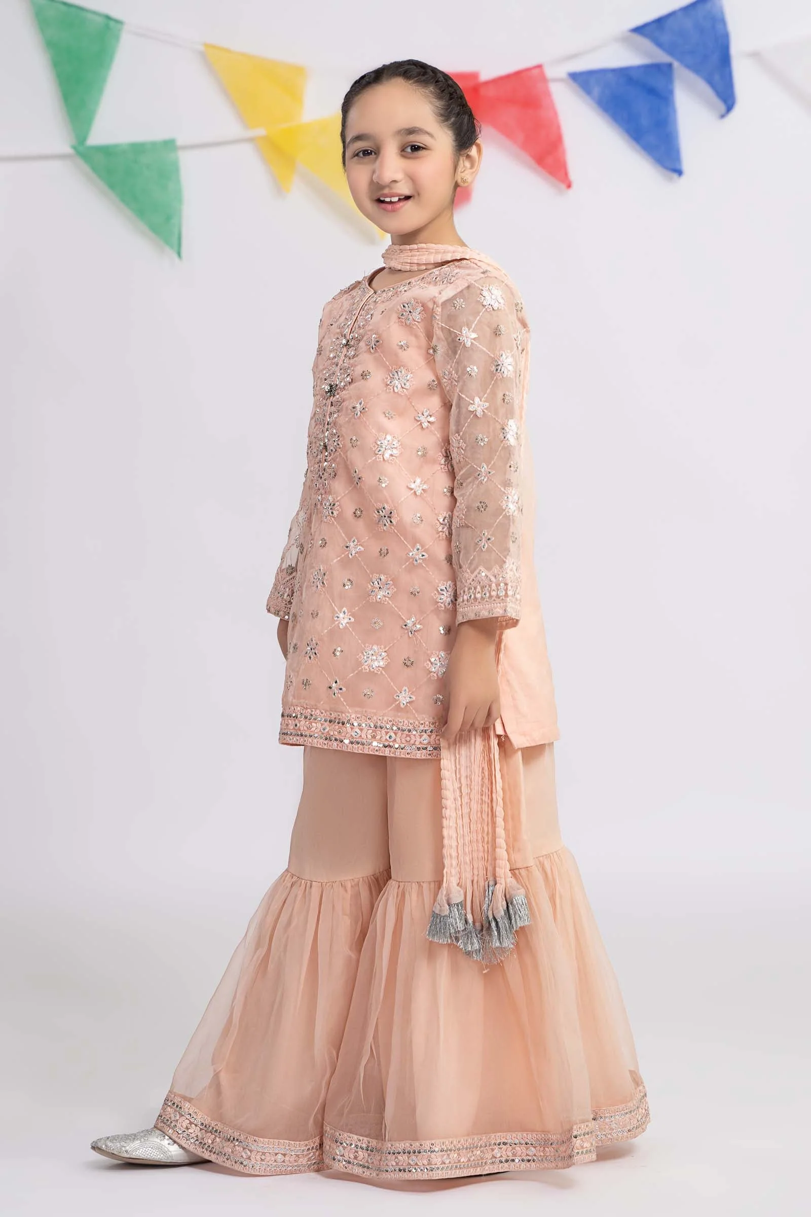 3 Piece Embroidered Organza Suit - Image 6