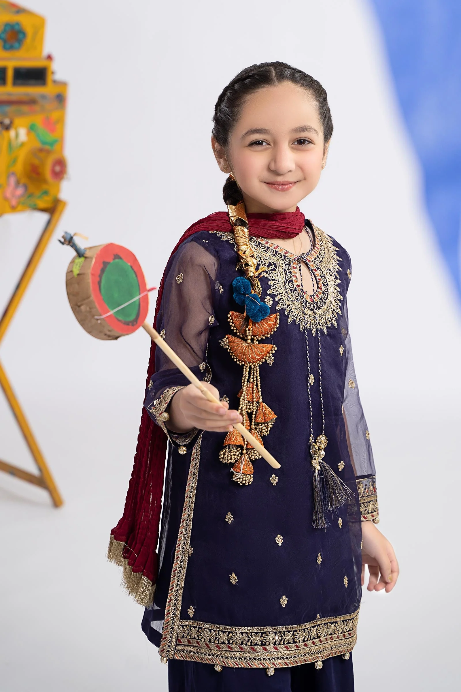 3 Piece Embroidered Organza Suit - Image 4
