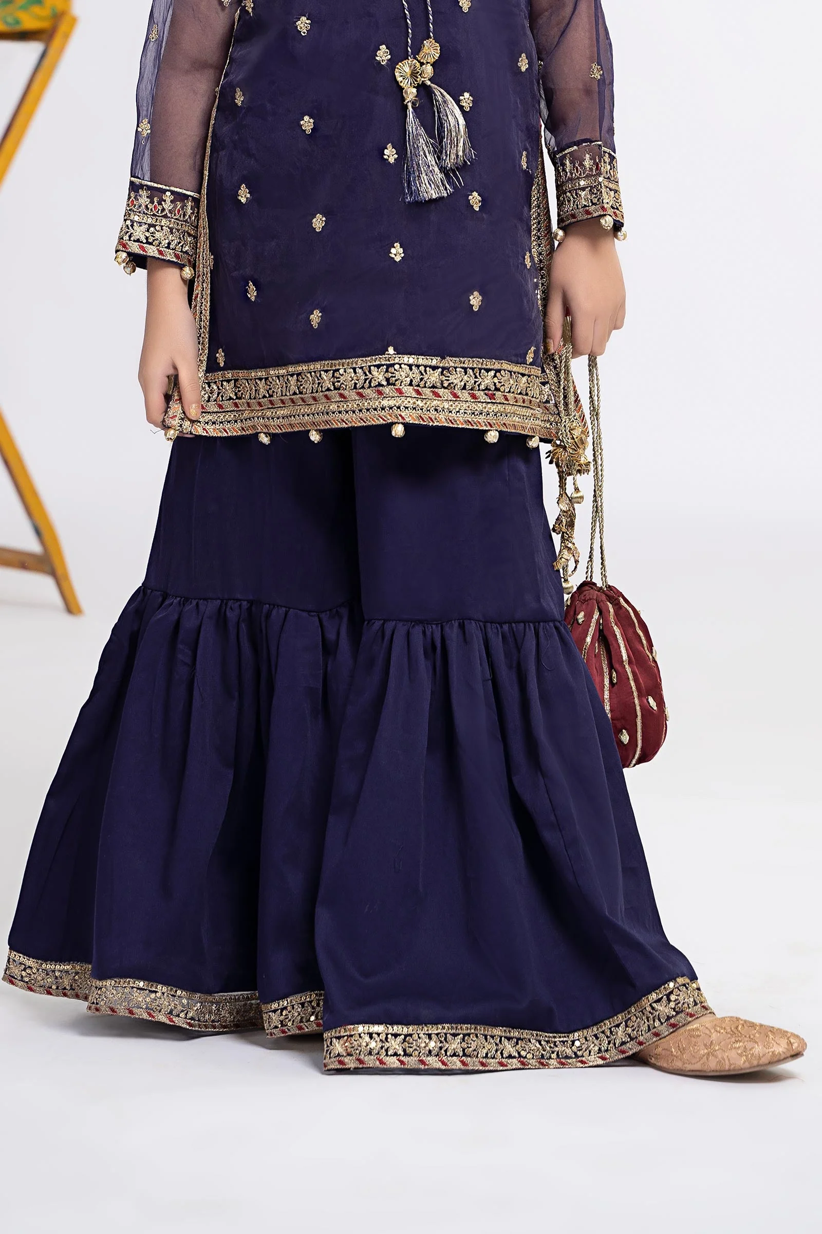 3 Piece Embroidered Organza Suit - Image 5