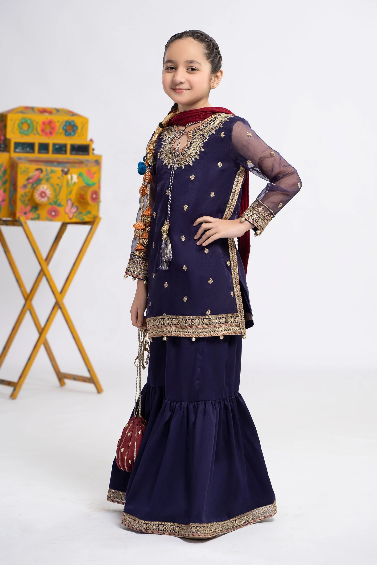 3 Piece Embroidered Organza Suit - Image 6