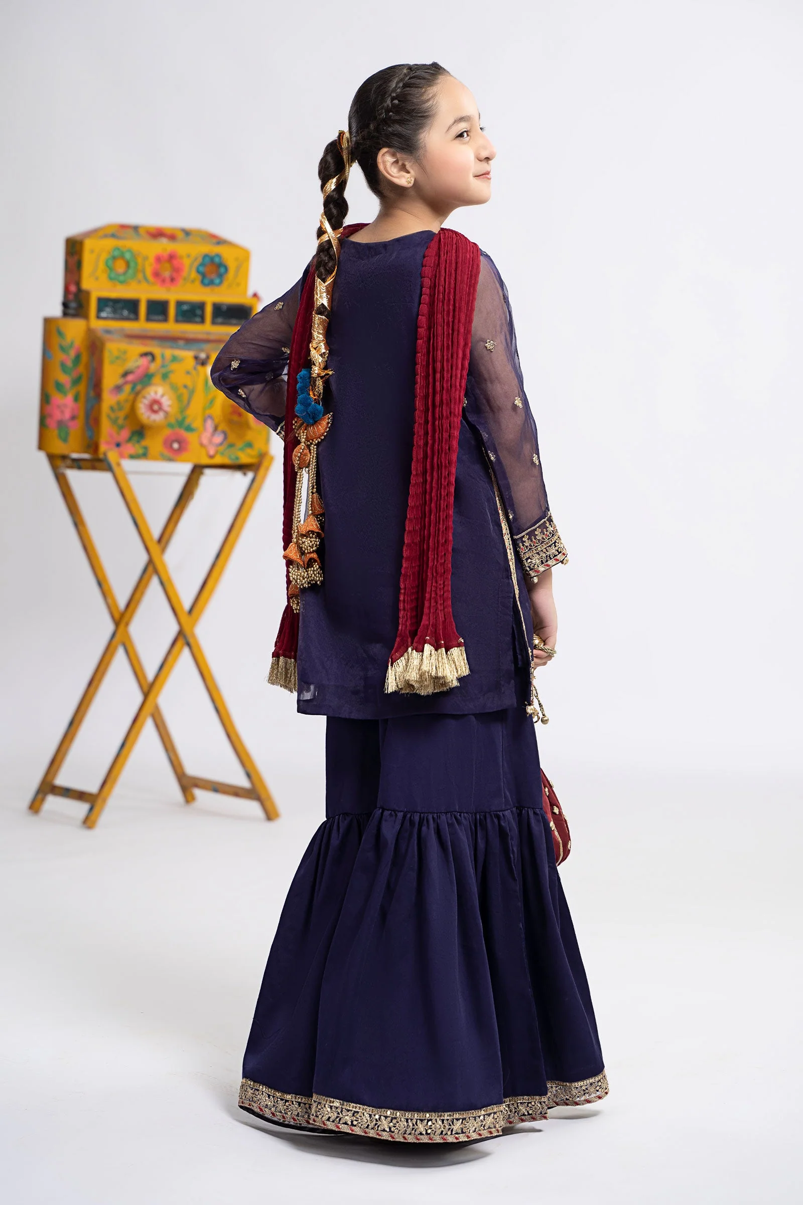 3 Piece Embroidered Organza Suit - Image 7