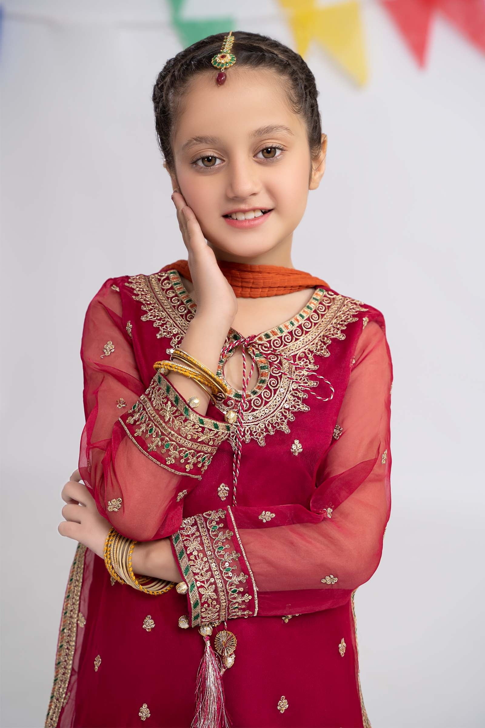 3 Piece Embroidered Organza Suit - Image 2