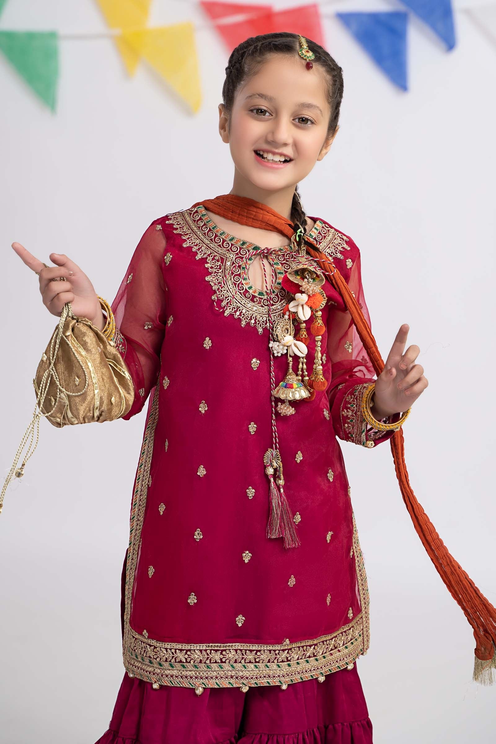 3 Piece Embroidered Organza Suit - Image 3