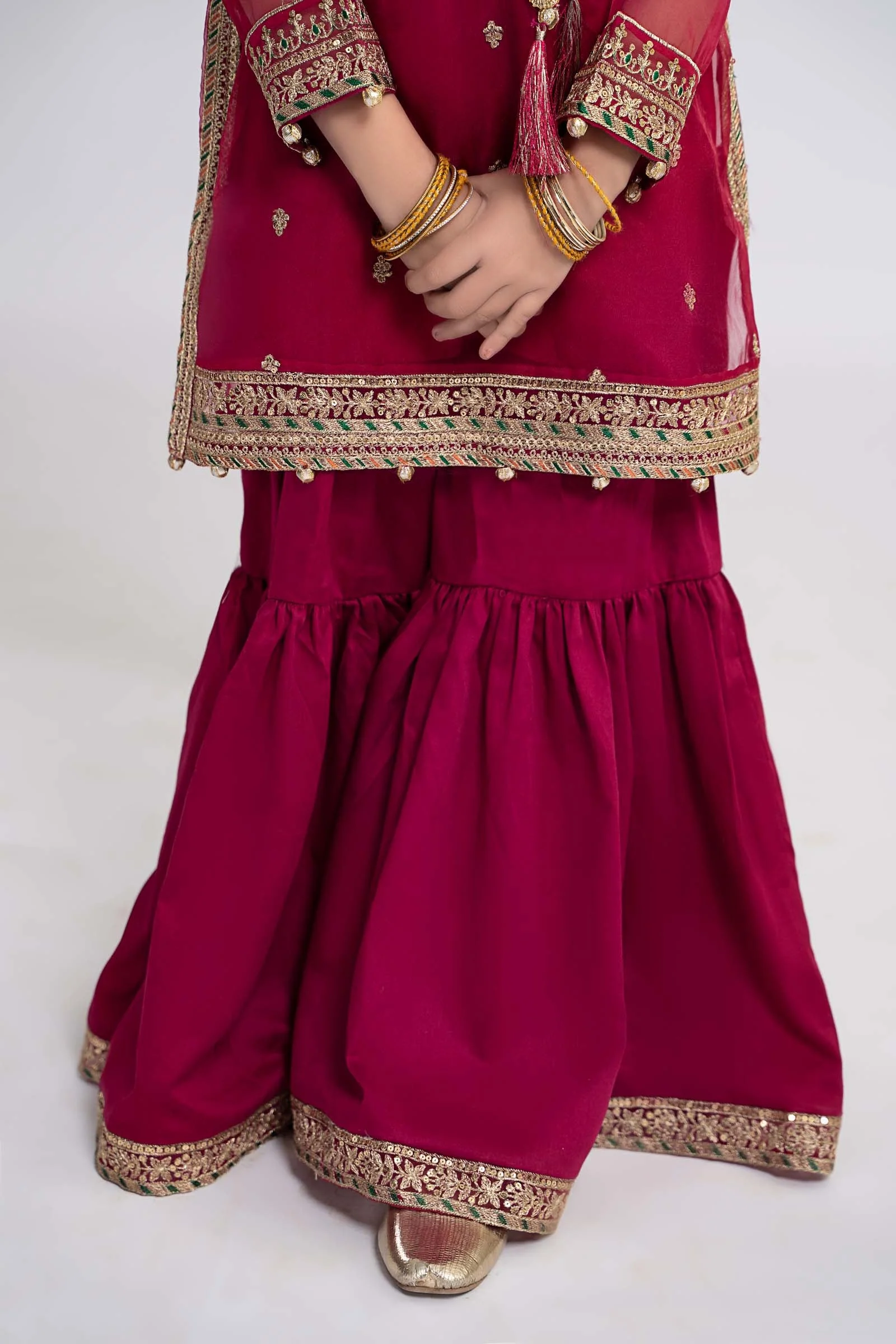 3 Piece Embroidered Organza Suit - Image 4