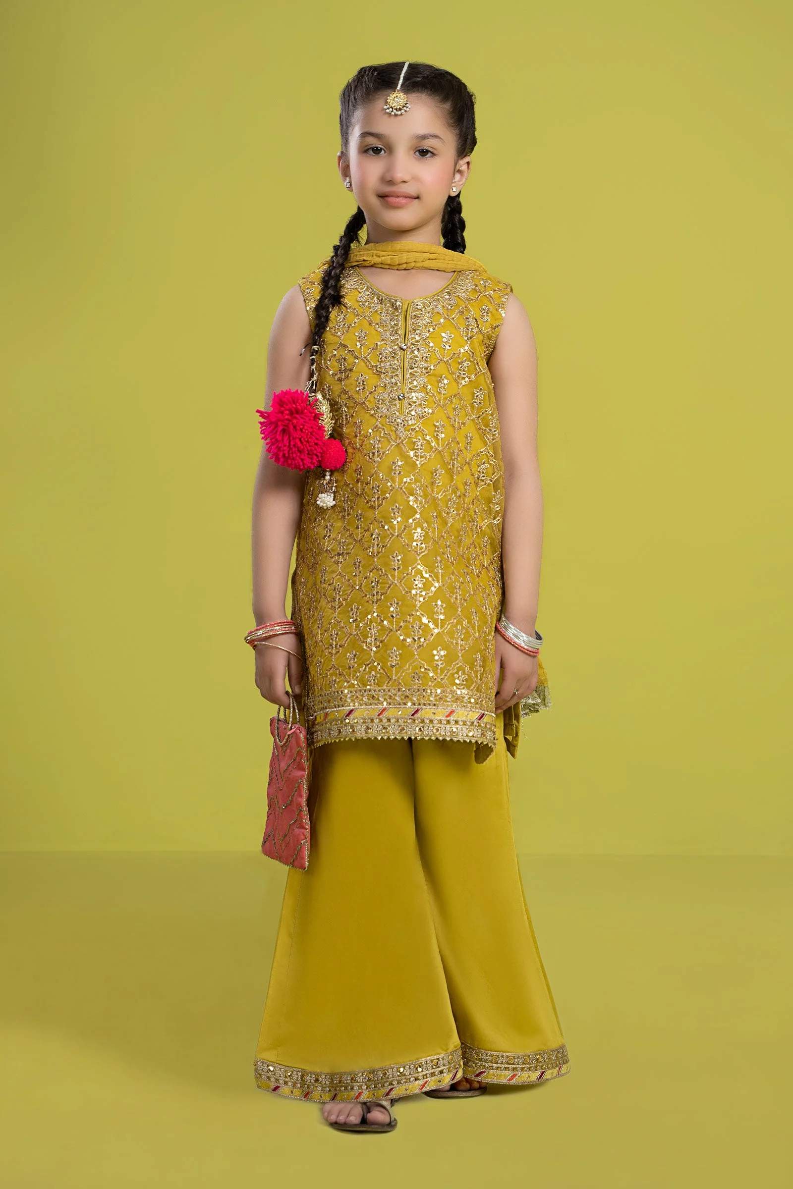 3 Piece Embroidered Organza Suit