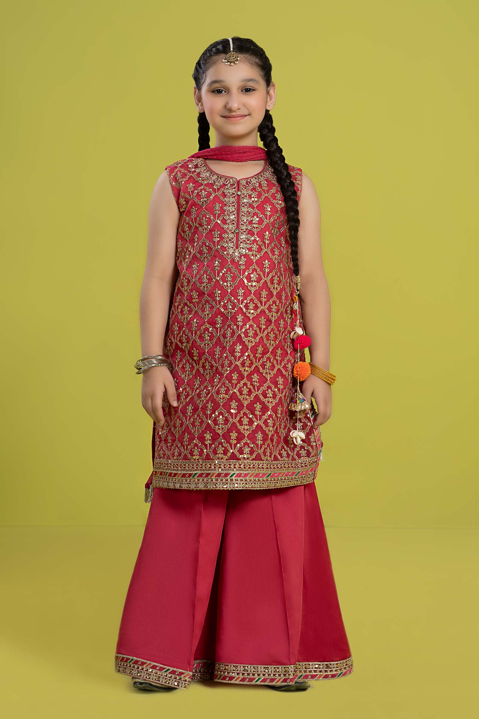 3 Piece Embroidered Organza Suit