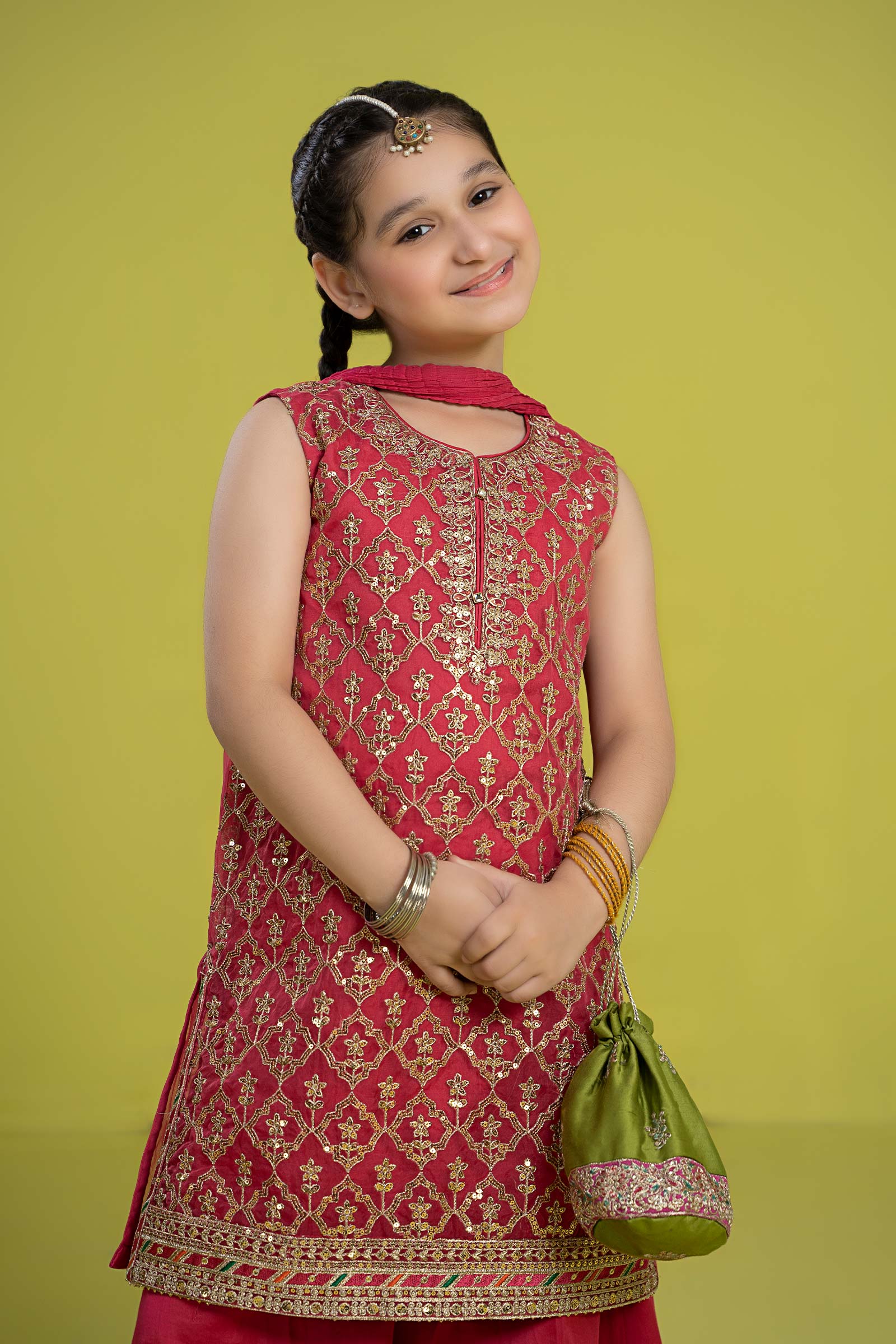 3 Piece Embroidered Organza Suit - Image 2